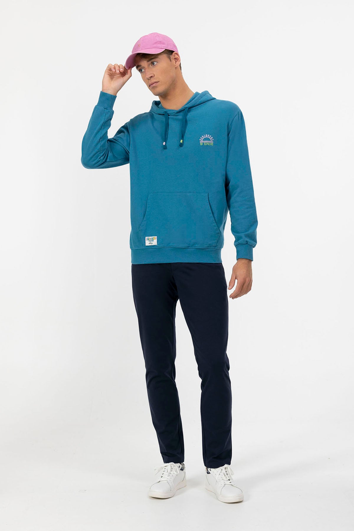 SEALOVERS SUN SAPPHIRE BLUE EMBROIDERED HOODIE