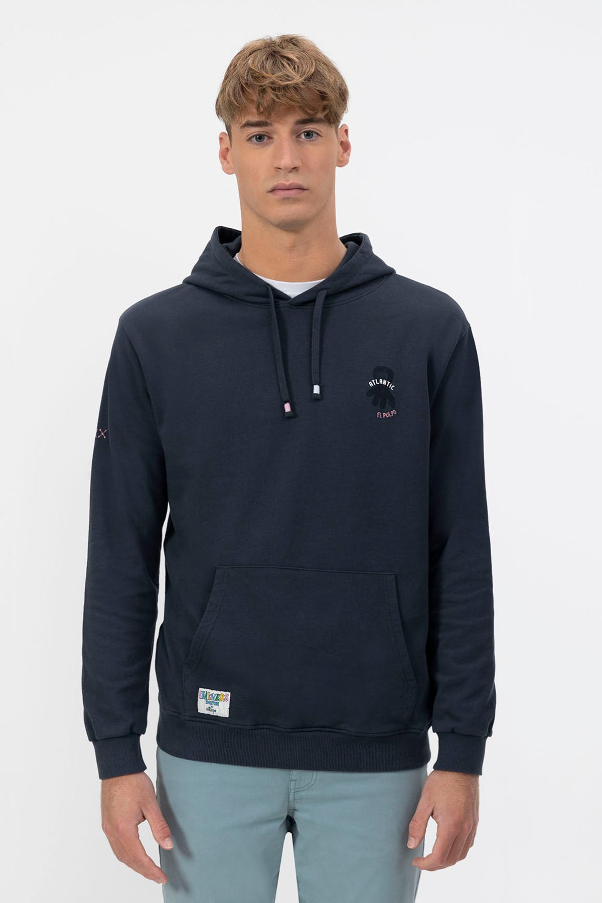 DELAVÉ NAVY BLUE ALL I NEED PRINT HOODIE