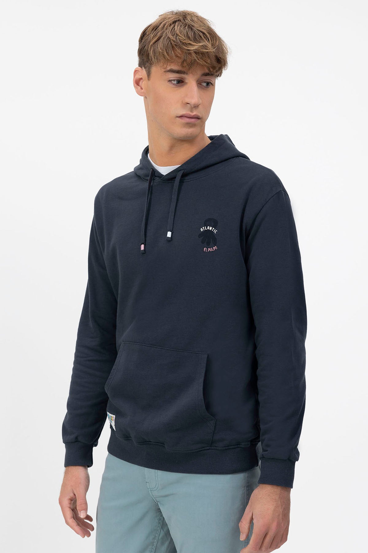 DELAVÉ NAVY BLUE ALL I NEED PRINT HOODIE