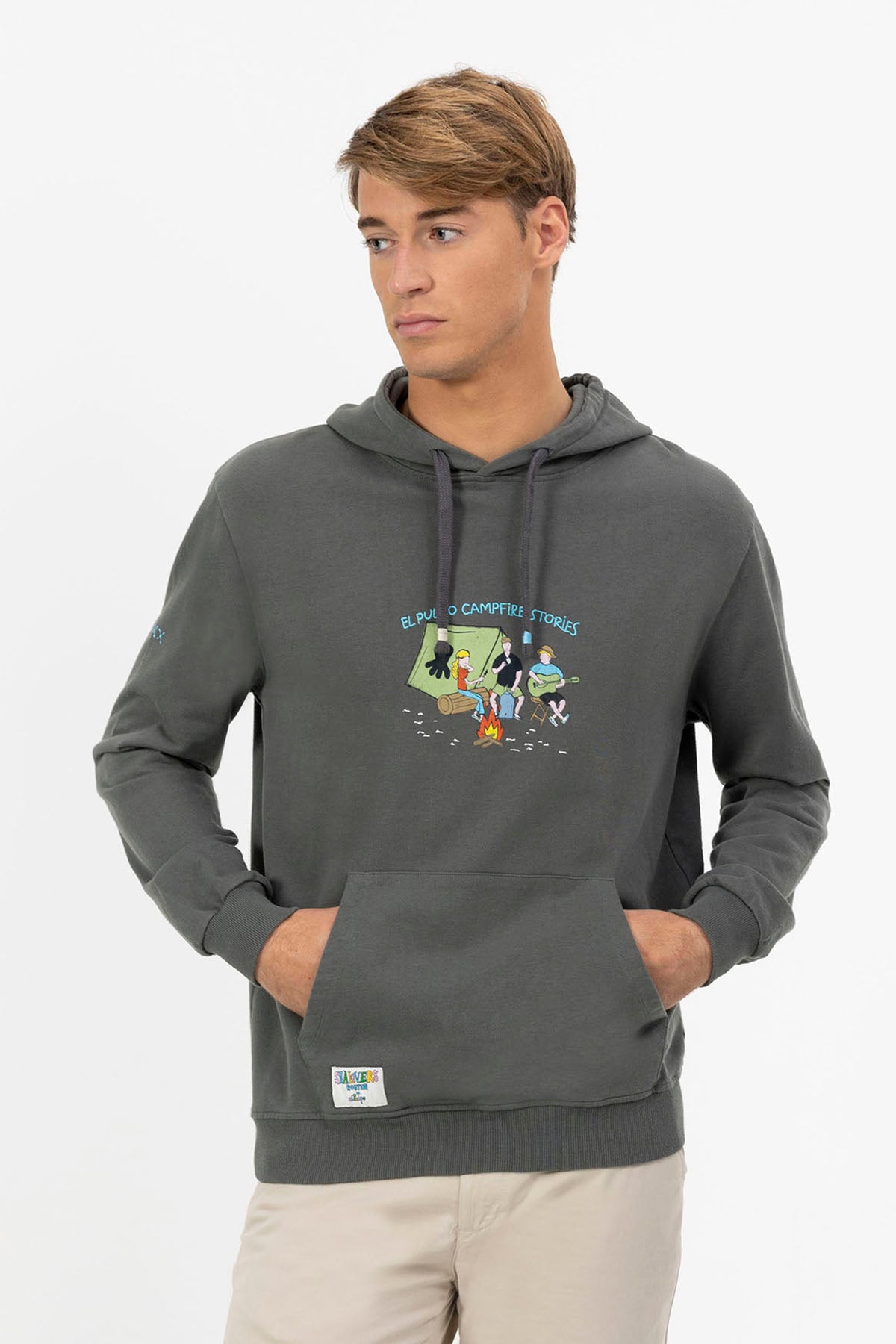 SUDADERA CAPUCHA ESTAMPADO CAMPFIRE ANTRACITA