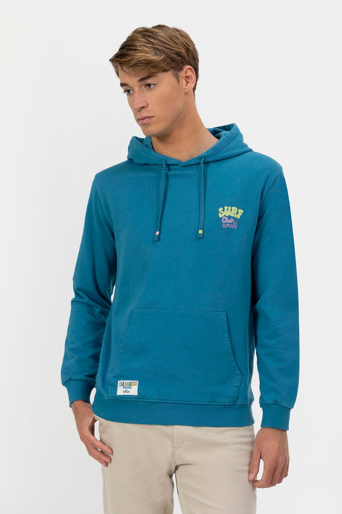 SAPPHIRE BLUE SURFBOARD PICK UP PRINT HOODIE