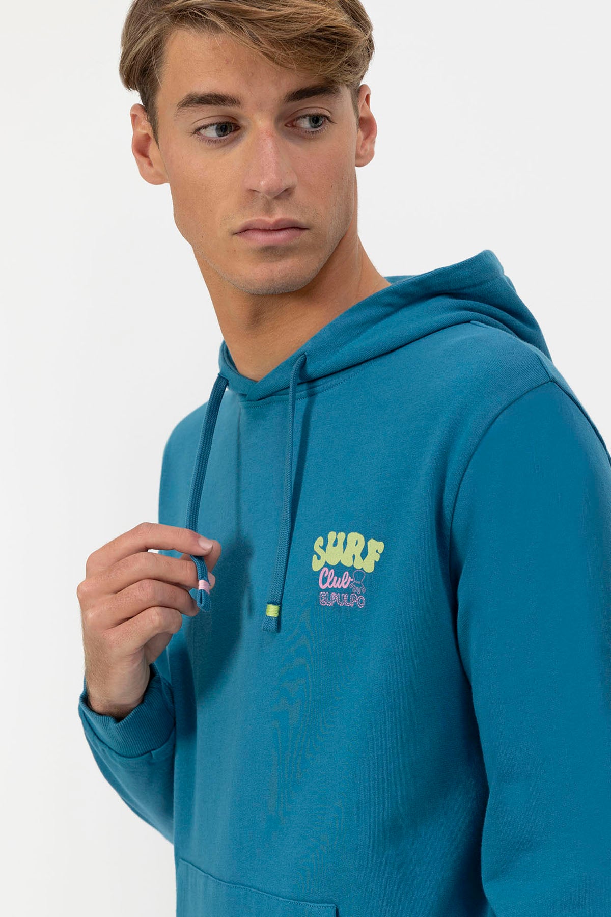 SUDADERA CAPUCHA ESTAMPADO PICK UP SURFBOARD AZUL ZAFIRO