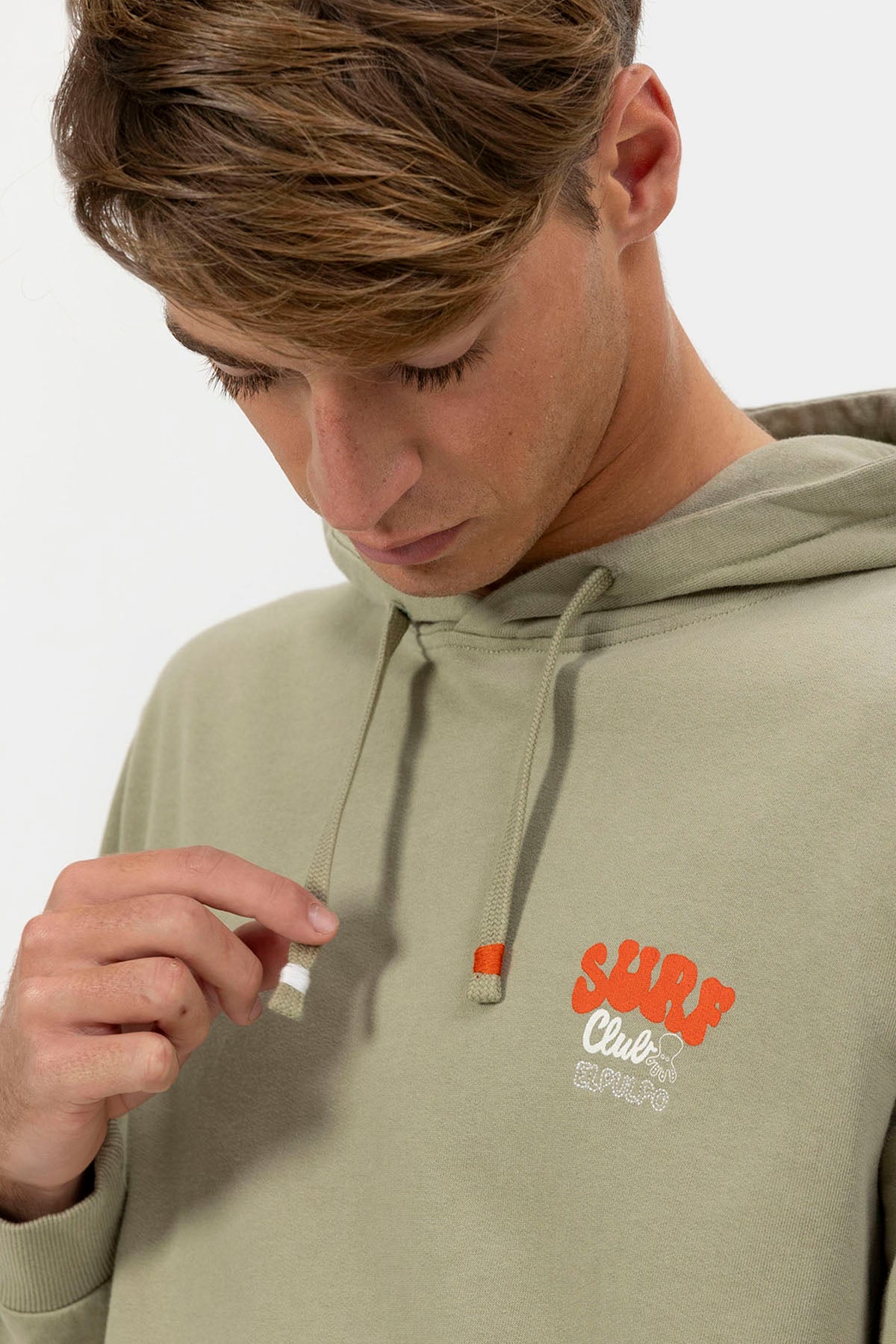 PICK UP SURFBOARD PRINT HOODIE SAGE GREEN