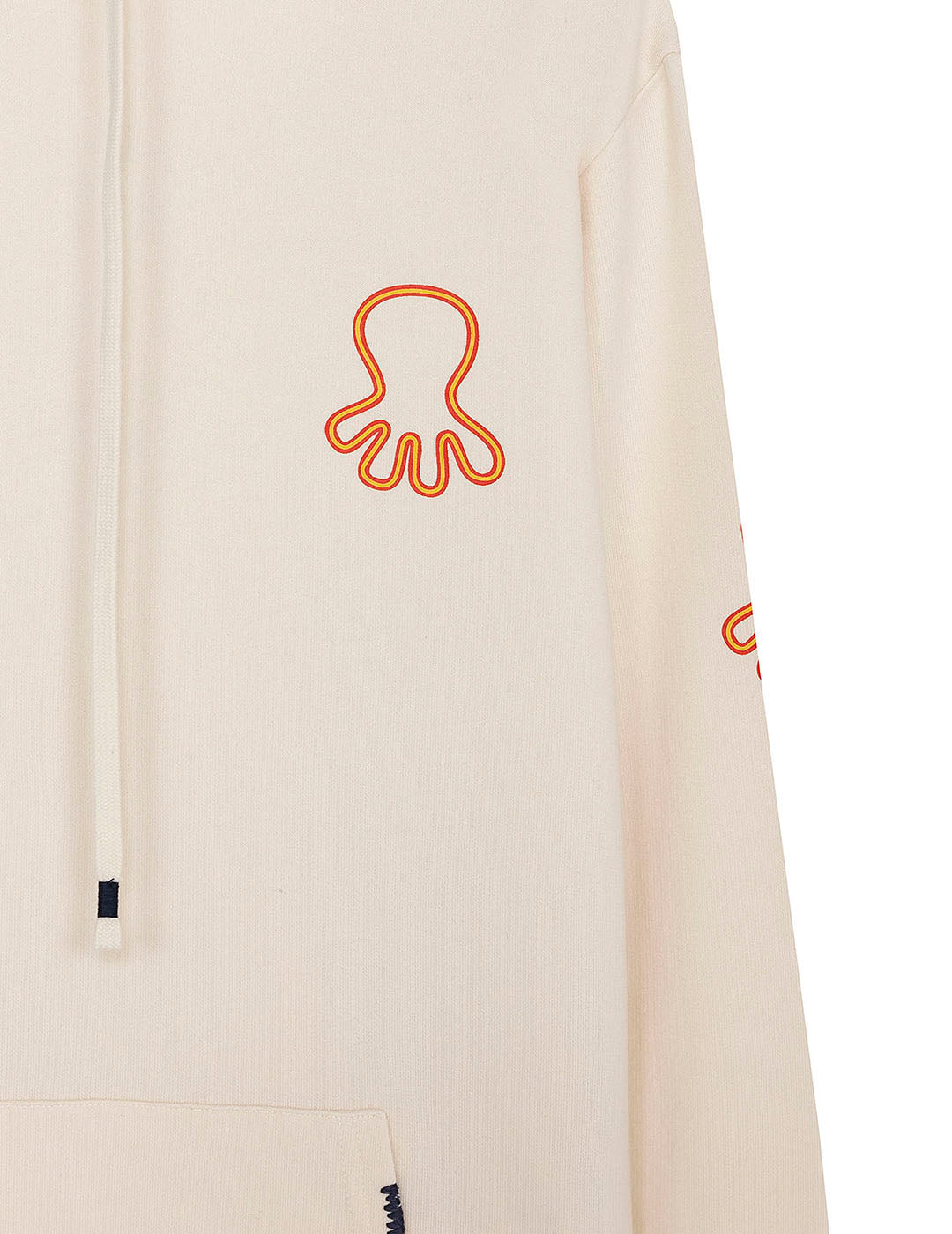 SUDADERA CAPUCHA ESTAMPADO TRIPLE LOGO NARANJITO BLANCO ROTO