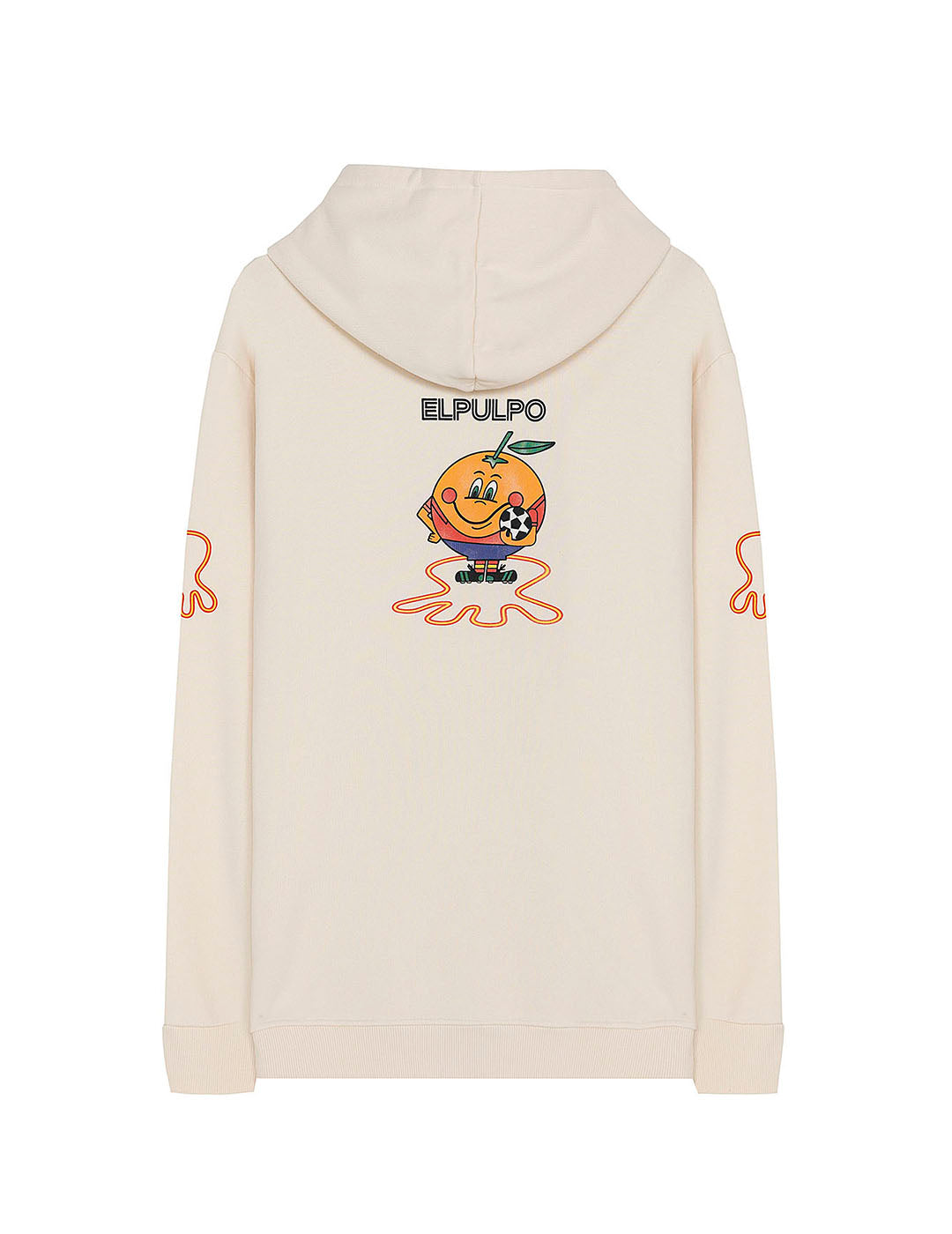 SUDADERA CAPUCHA ESTAMPADO TRIPLE LOGO NARANJITO BLANCO ROTO