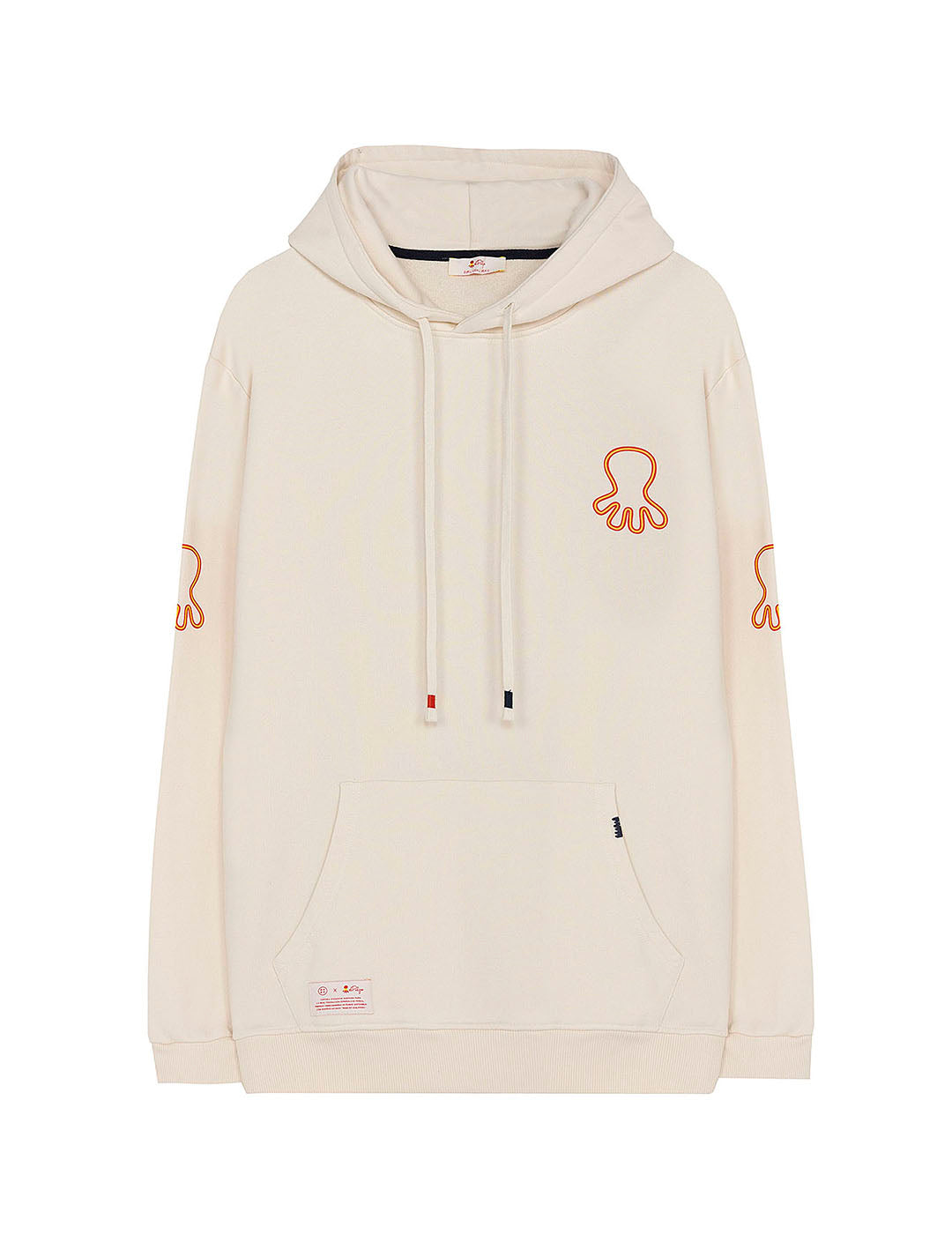 SUDADERA CAPUCHA ESTAMPADO TRIPLE LOGO NARANJITO BLANCO ROTO