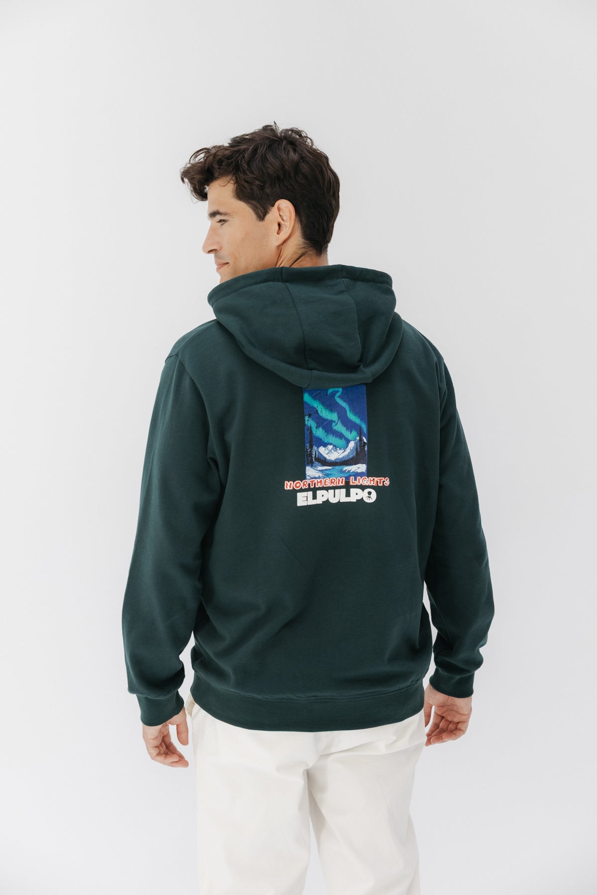 SUDADERA CAPUCHA ELPULPO NORTHERN LIGHTS VERDE BOTELLA