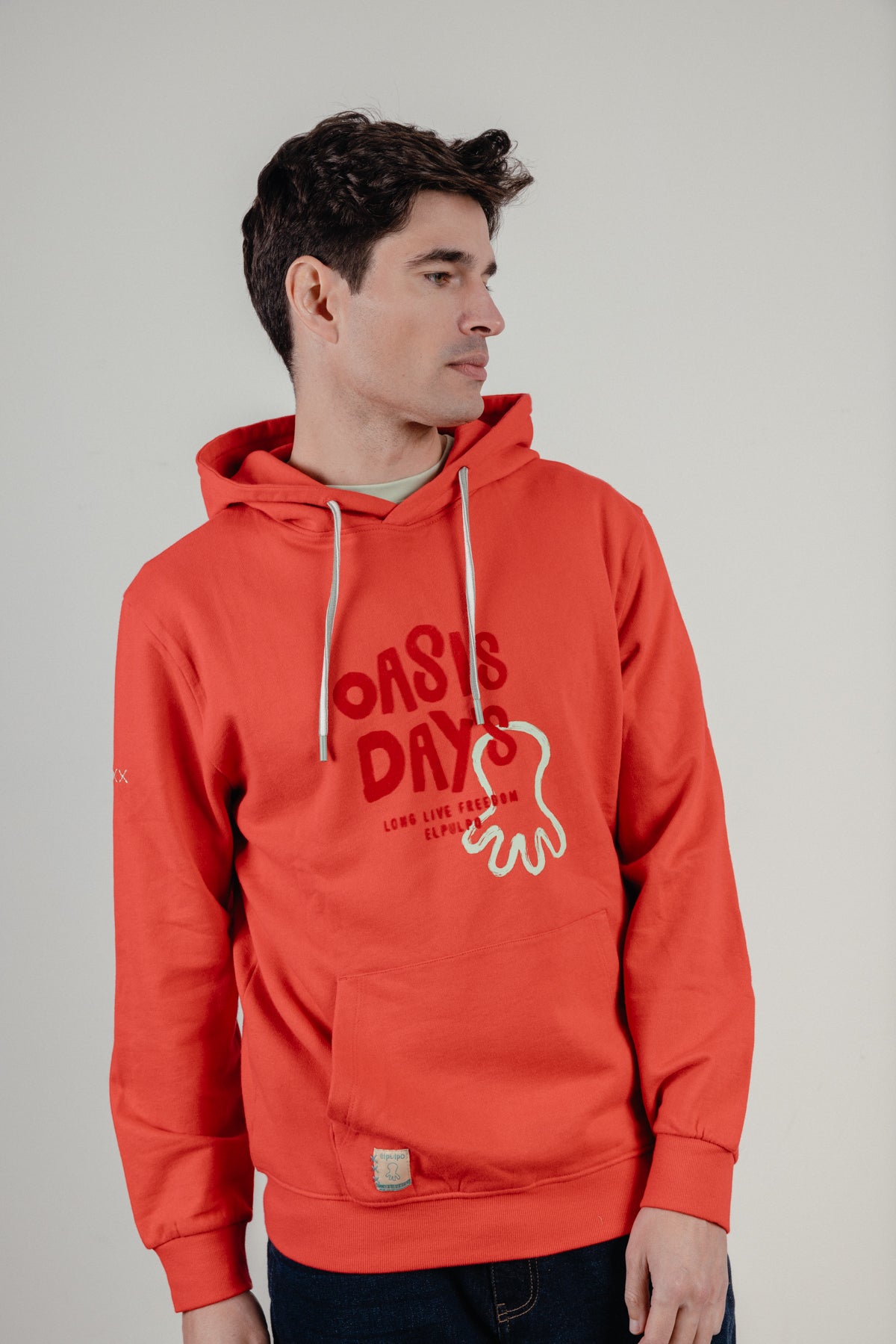 Sudadera capucha oasis day´s rojo