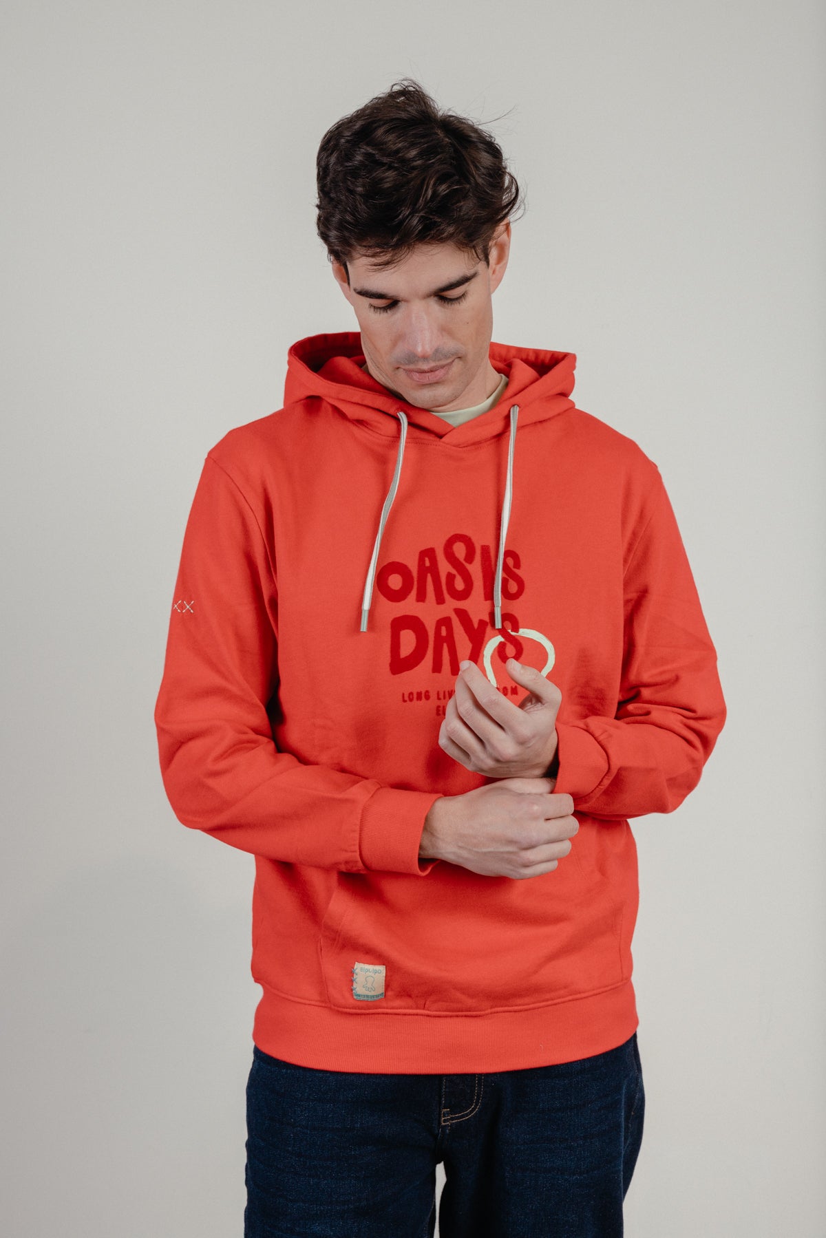 Sudadera capucha oasis day´s rojo