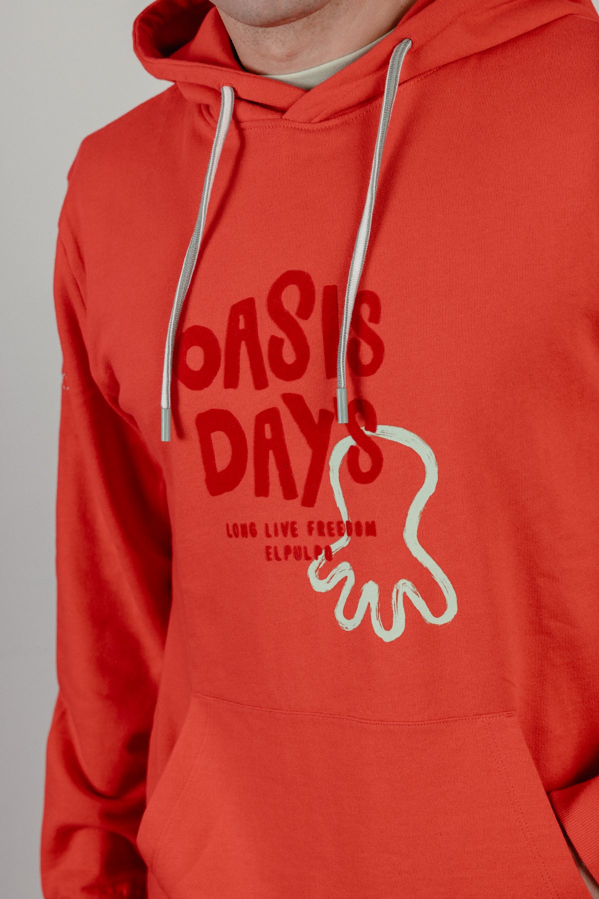 Sudadera capucha oasis day´s rojo