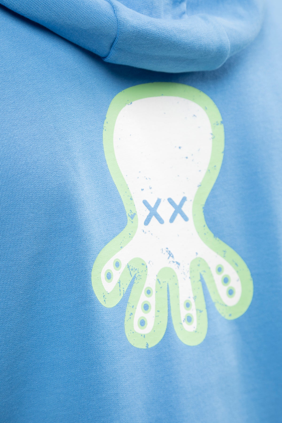Sudadera capucha logo multiposición azul lavanda
