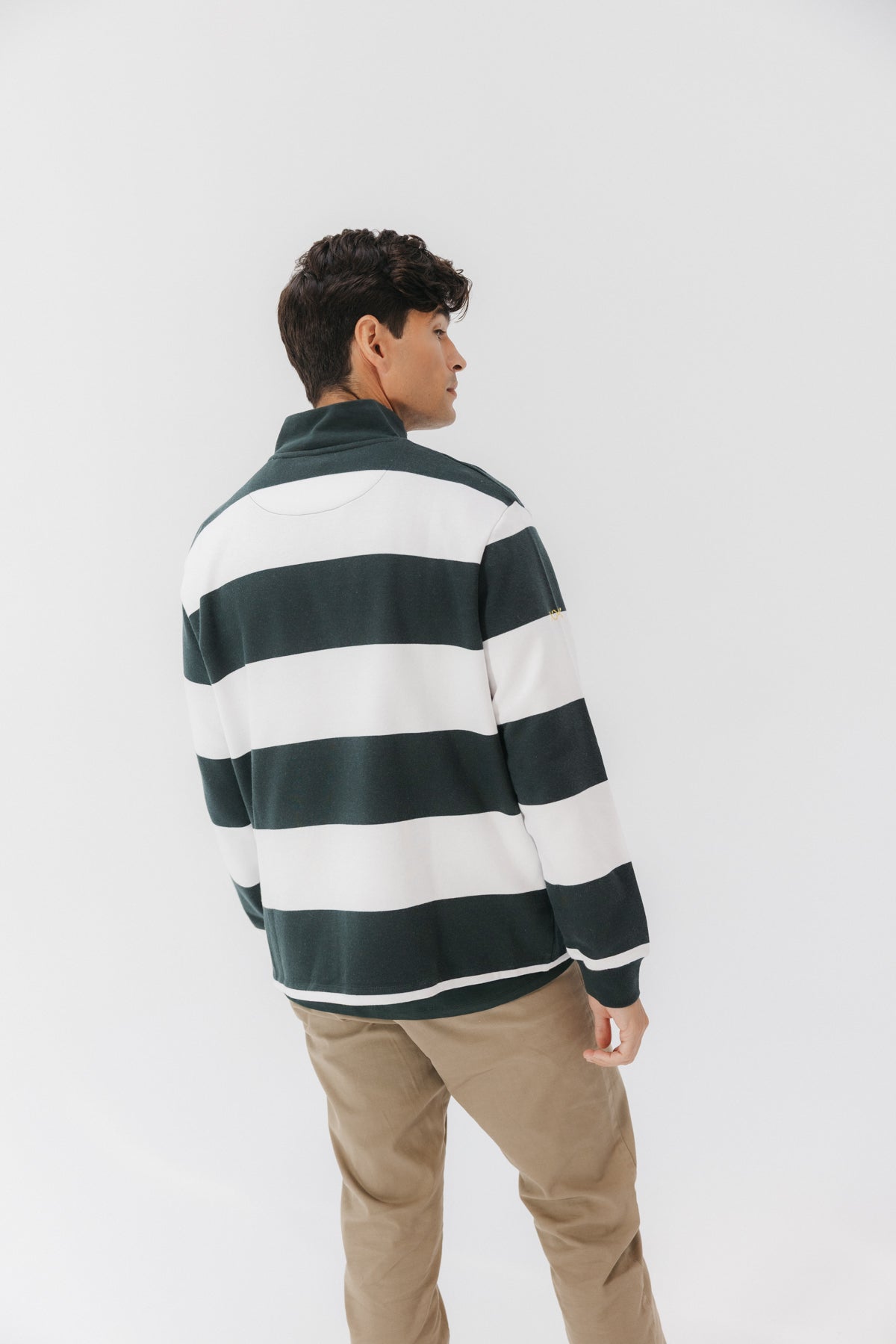 SUDADERA PERKINS LOGO RAYAS VERDE BOTELLA