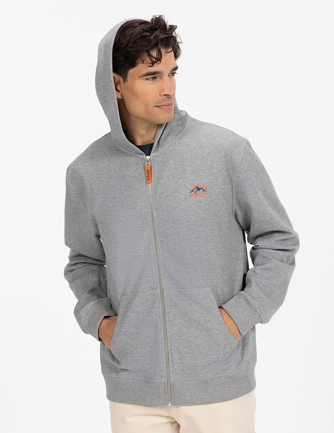 SUDADERA CAPUCHA NEOPRENO ESTAMPADO ENGOMADO GRIS VIGORÉ