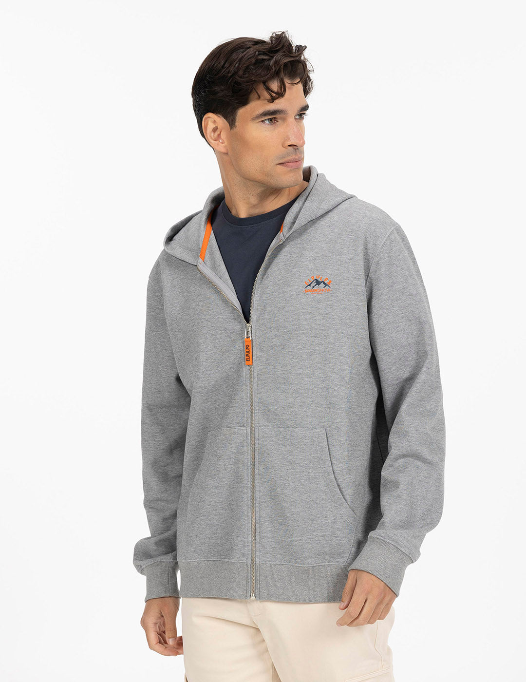 VIGORÉ GREY RUBBERIZED NEOPRENE HOODIE