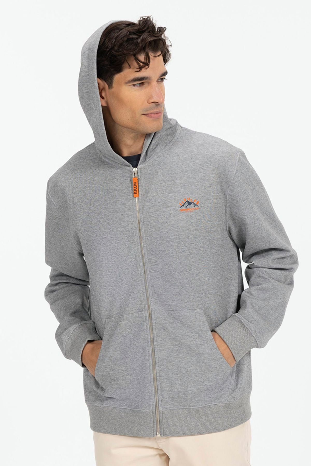 SUDADERA CAPUCHA NEOPRENO ESTAMPADO ENGOMADO GRIS VIGORÉ