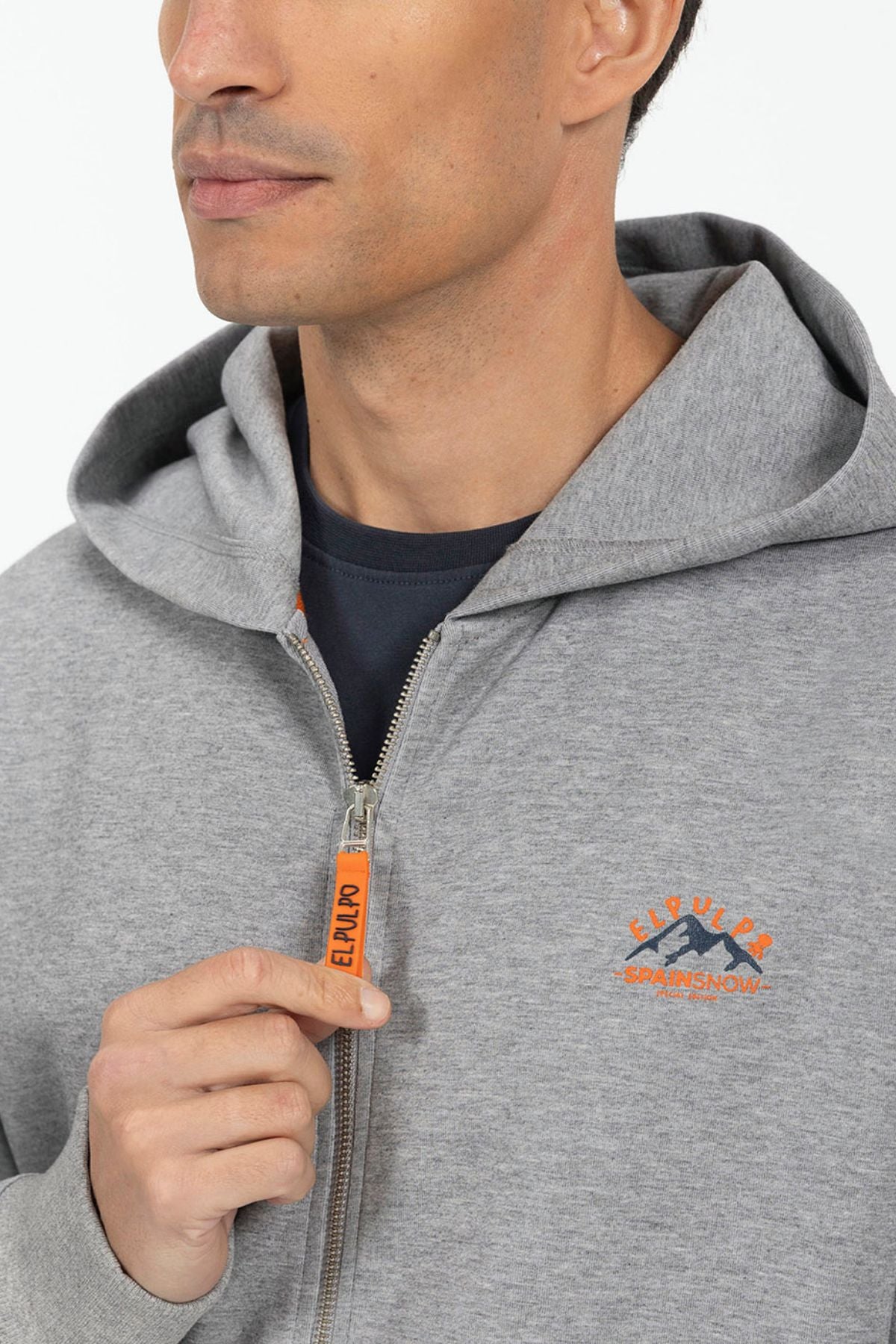 SUDADERA CAPUCHA NEOPRENO ESTAMPADO ENGOMADO GRIS VIGORÉ