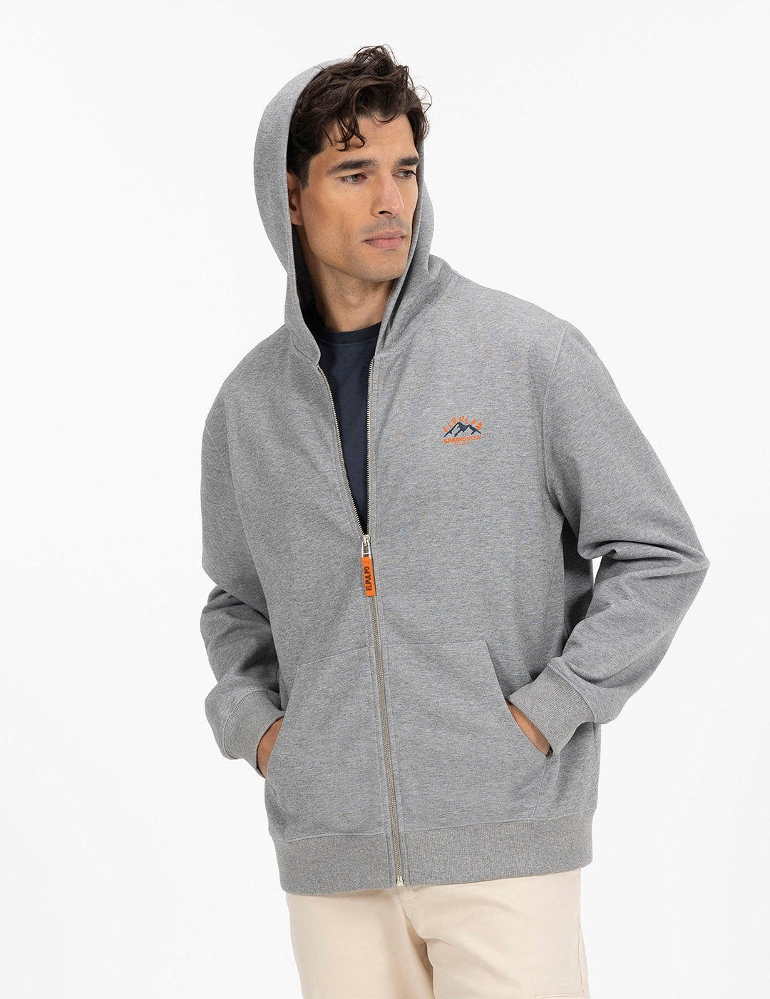 SUDADERA CAPUCHA NEOPRENO ESTAMPADO ENGOMADO GRIS VIGORÉ