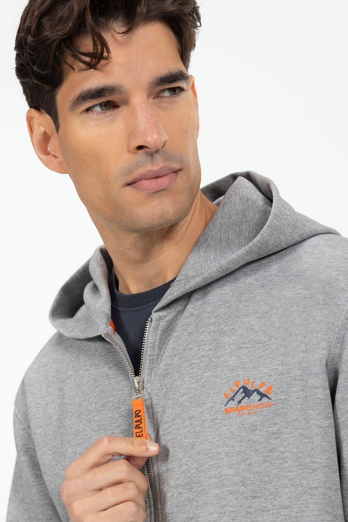 SUDADERA CAPUCHA NEOPRENO ESTAMPADO ENGOMADO GRIS VIGORÉ