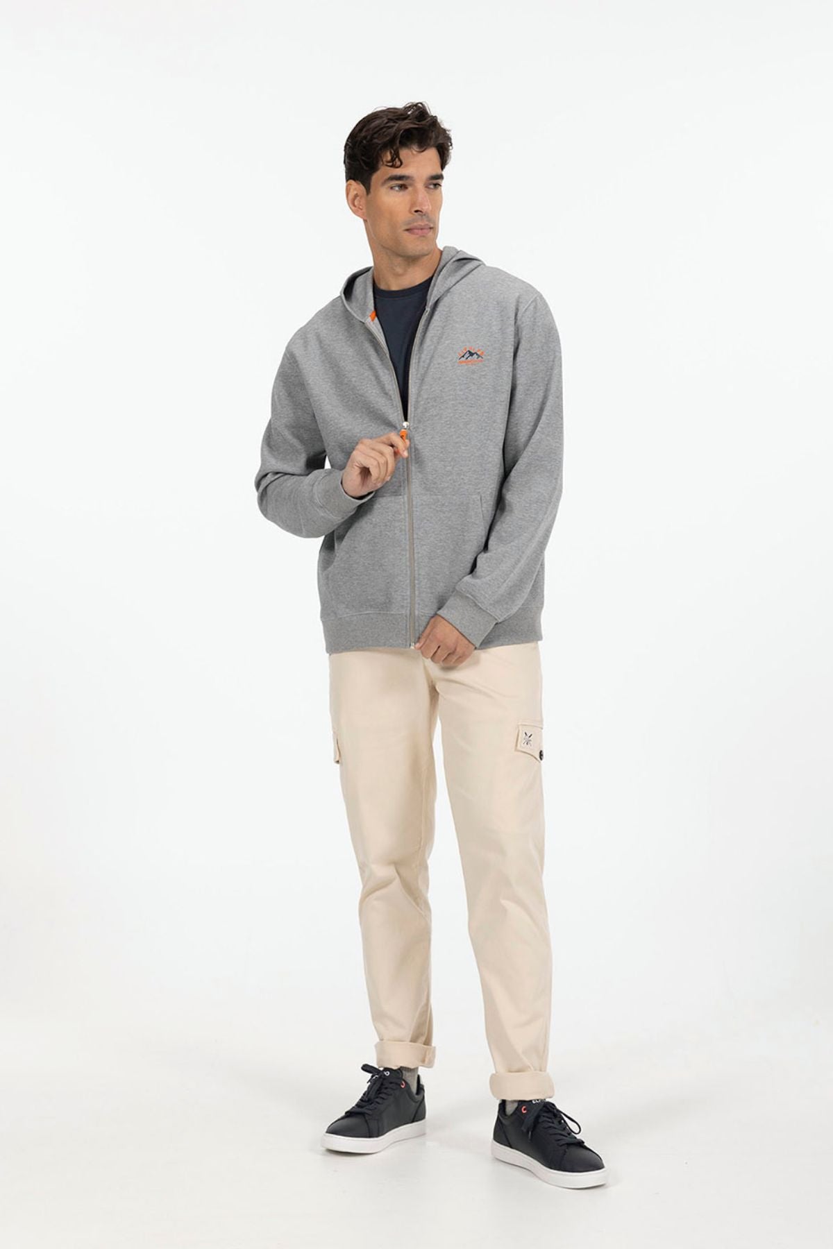 SUDADERA CAPUCHA NEOPRENO ESTAMPADO ENGOMADO GRIS VIGORÉ