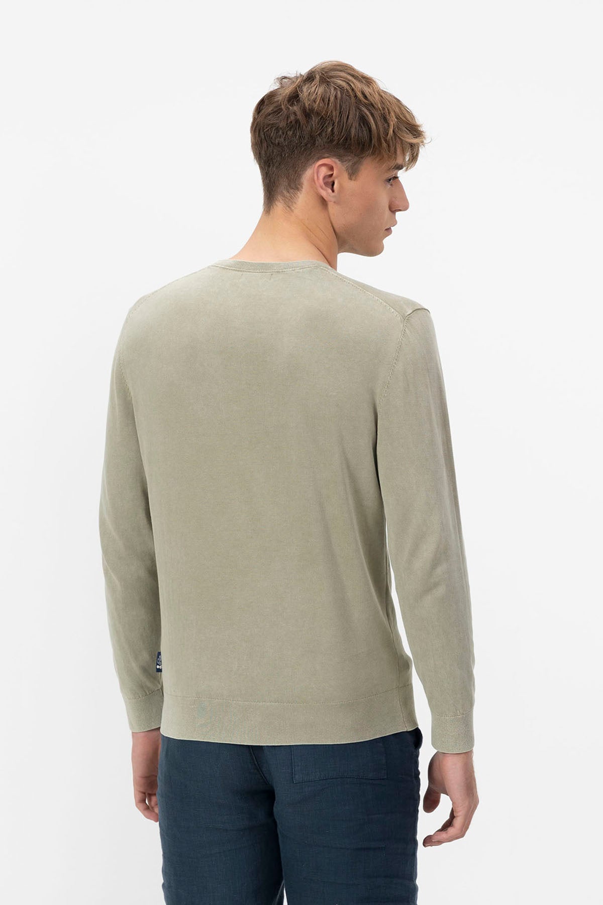 BASIC WASHED JERSEY WITH SAGE GREEN LOGO