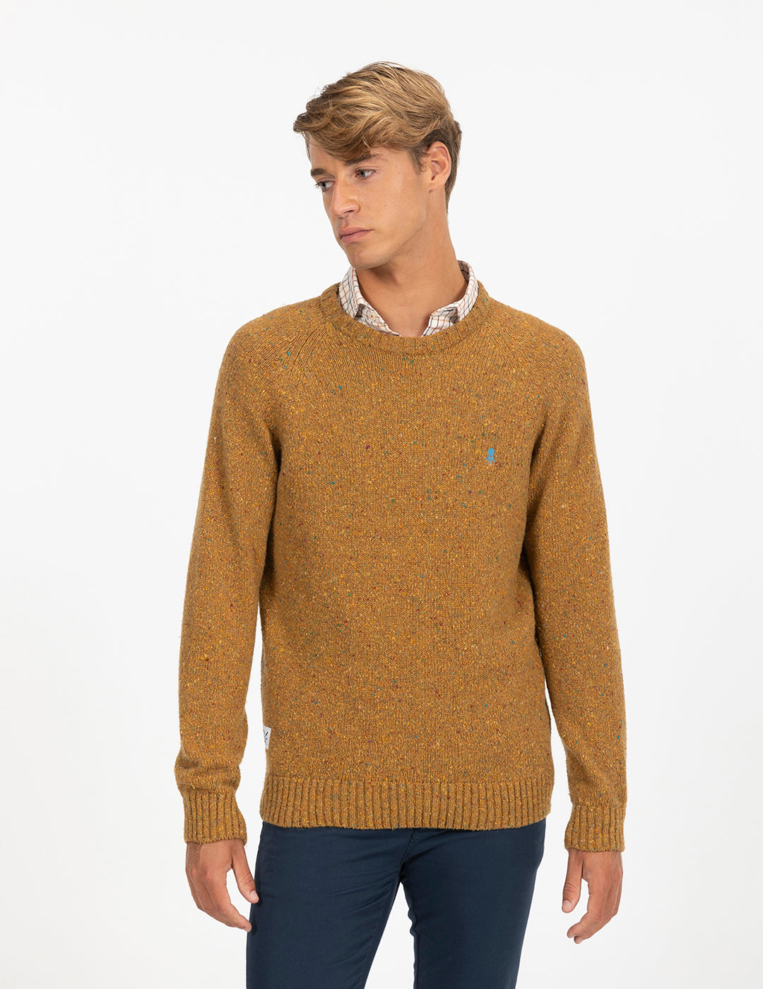 OCHRE MARBLE KNITTED JERSEY