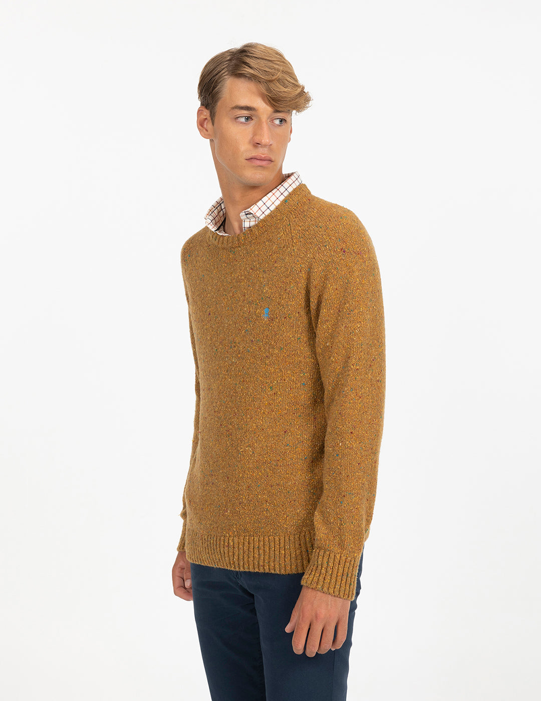 OCHRE MARBLE KNITTED JERSEY