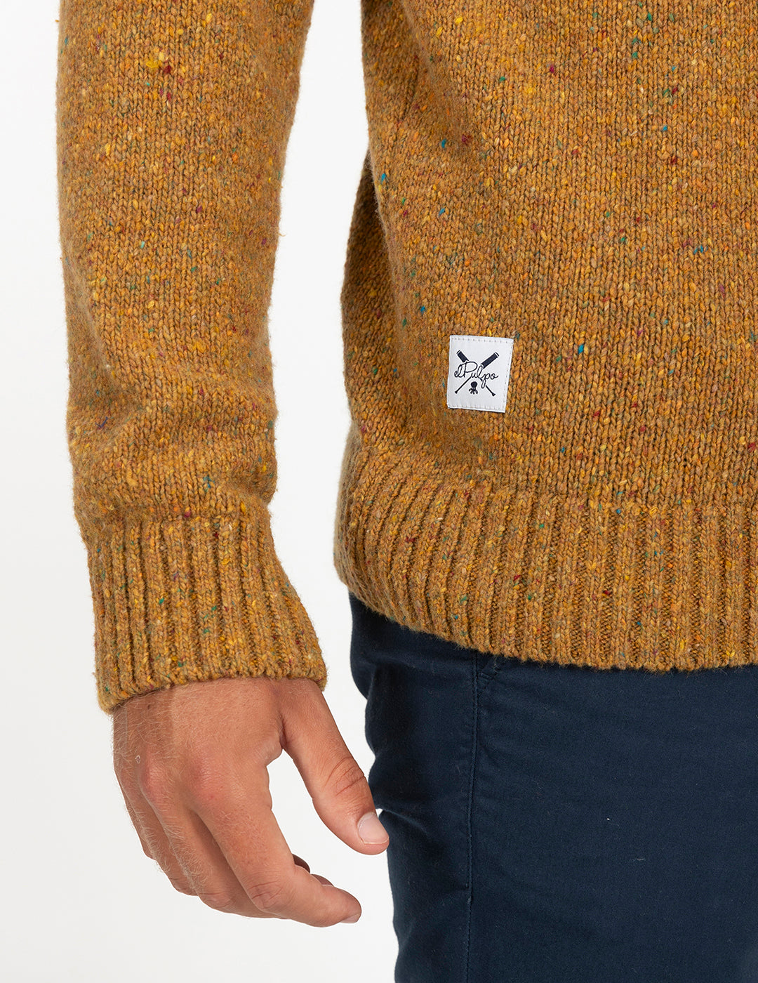 OCHRE MARBLE KNITTED JERSEY