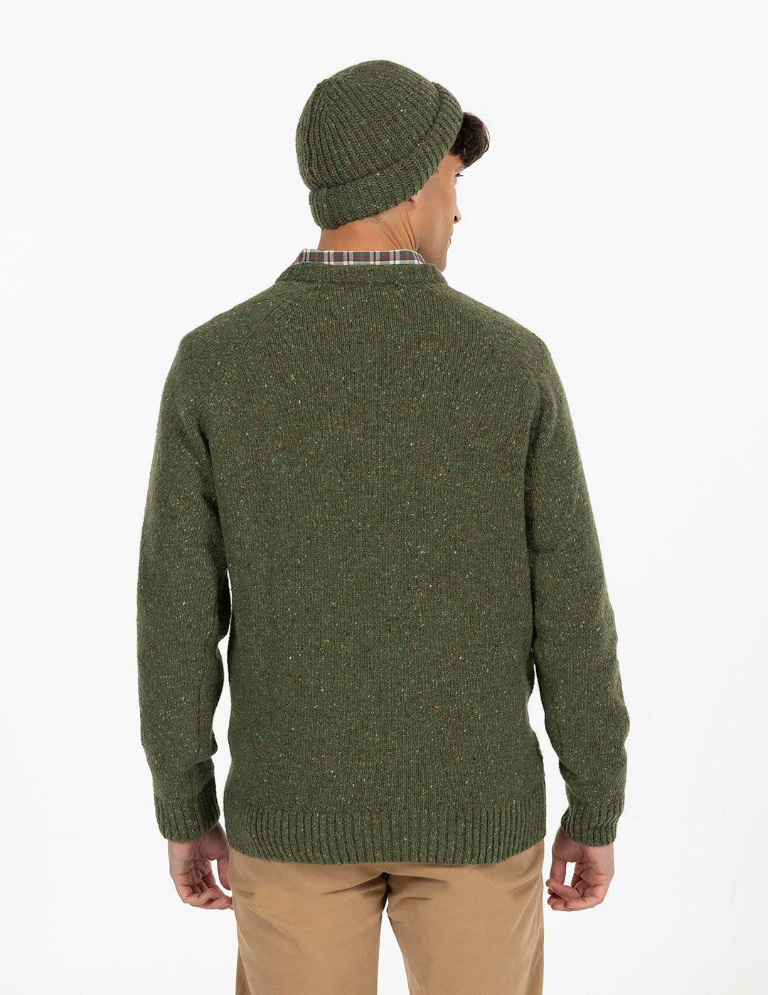 KHAKI GREEN MARBLE KNITTED JERSEY