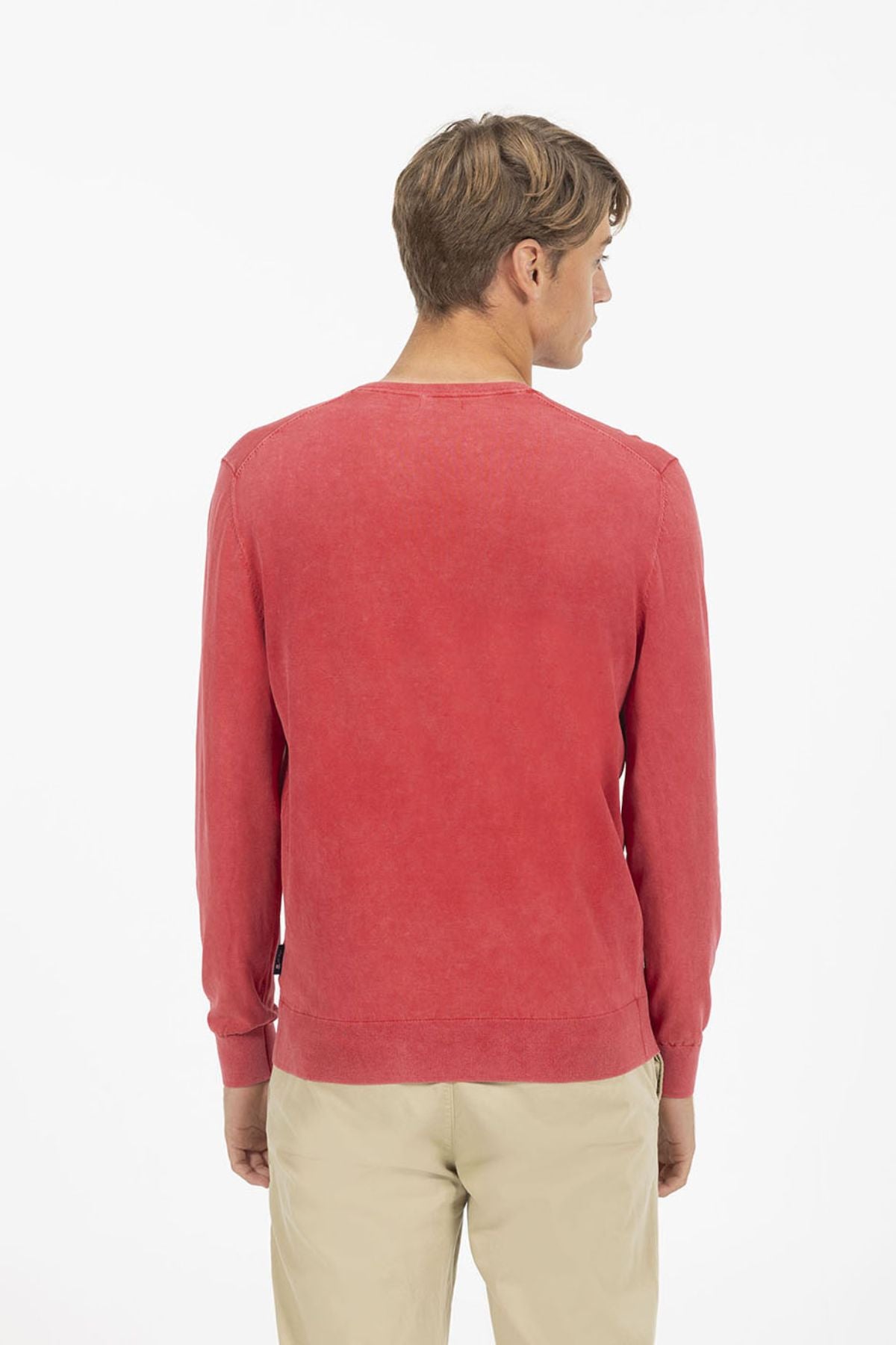 DELAVÉ RED WASHED KNITTED SWEATER