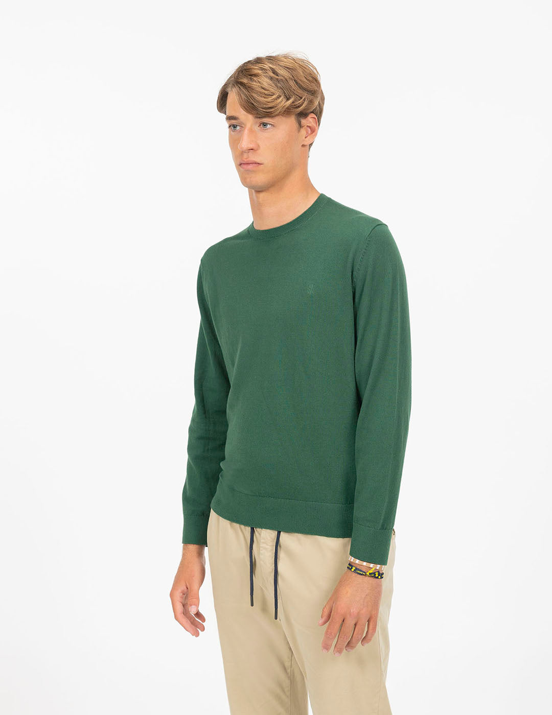 BOTTLE GREEN LOGO MIX CREW NECK JERSEY