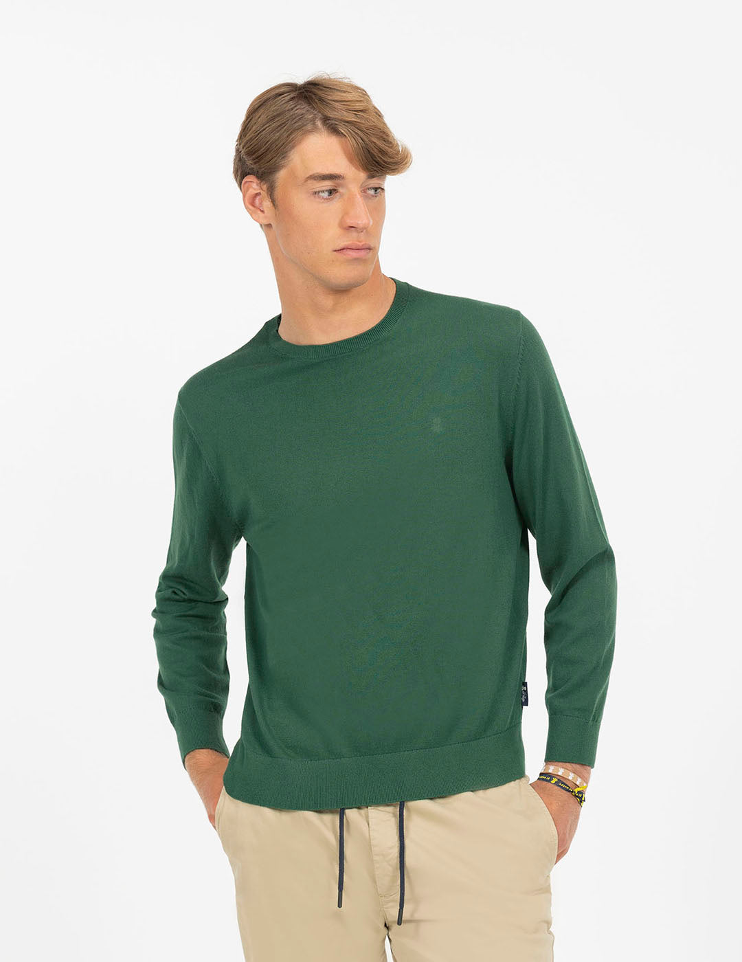 BOTTLE GREEN LOGO MIX CREW NECK JERSEY