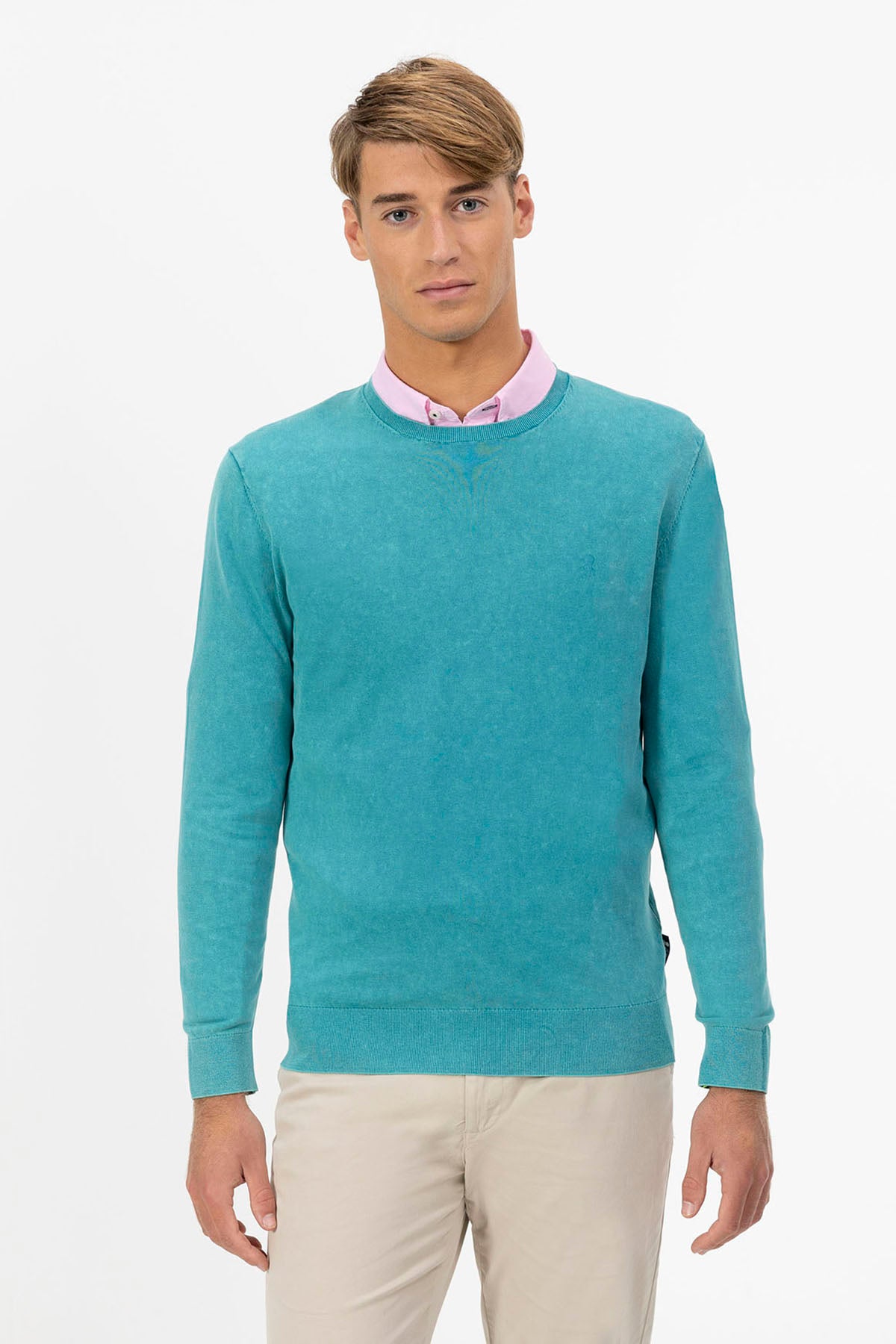 BASIC EXTRA FINE WASHED SWEATER SAPPHIRE BLUE