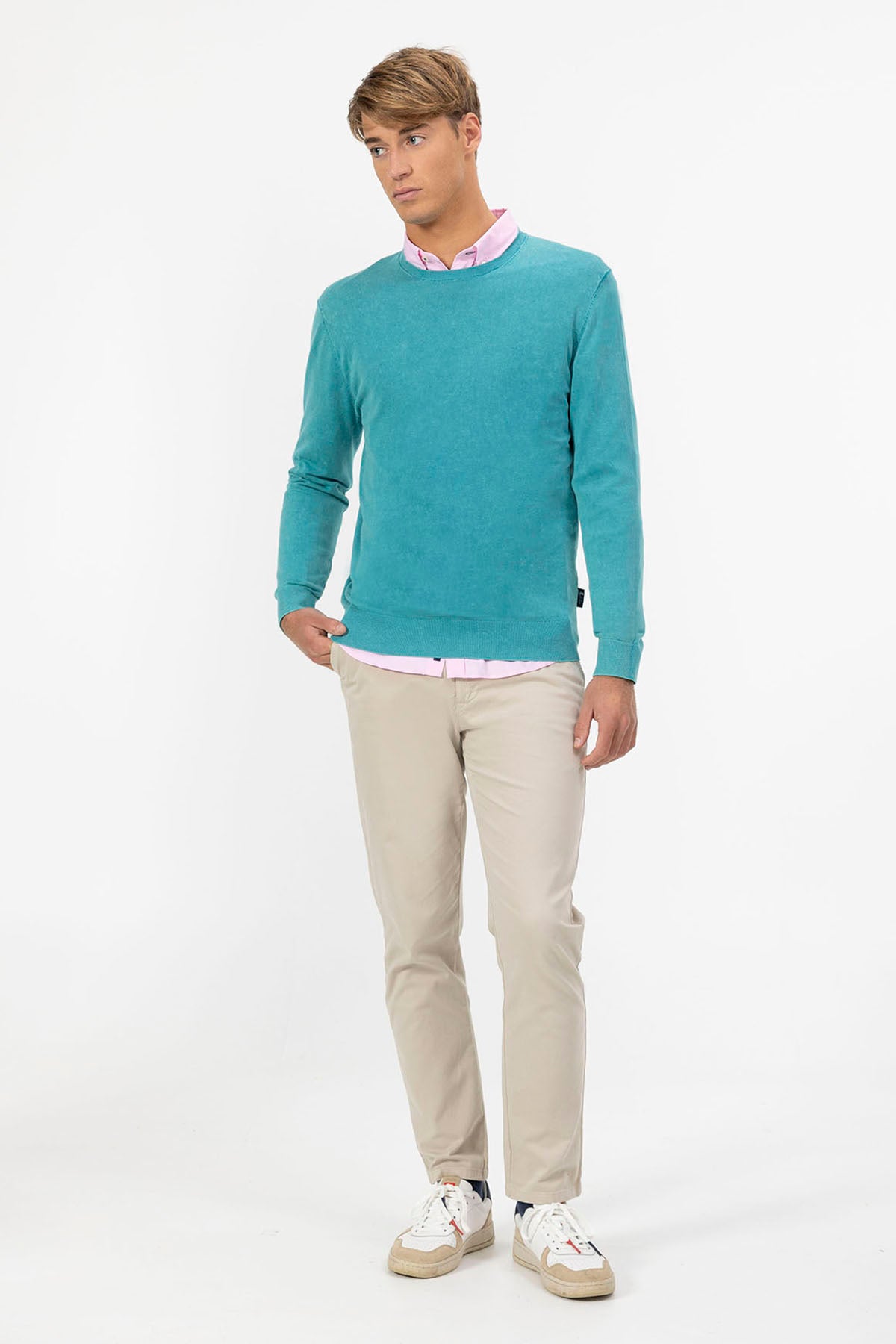 BASIC EXTRA FINE WASHED SWEATER SAPPHIRE BLUE