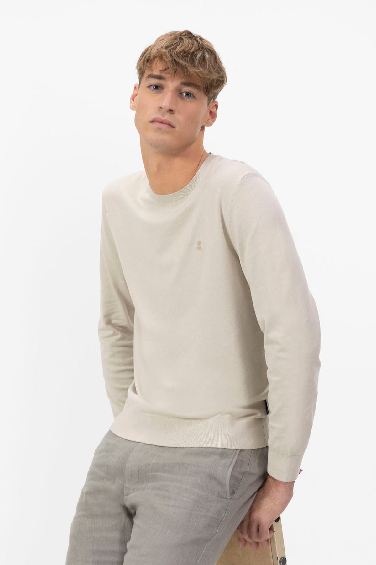 BASIC SWEATER WITH OFF-WHITE LOGO