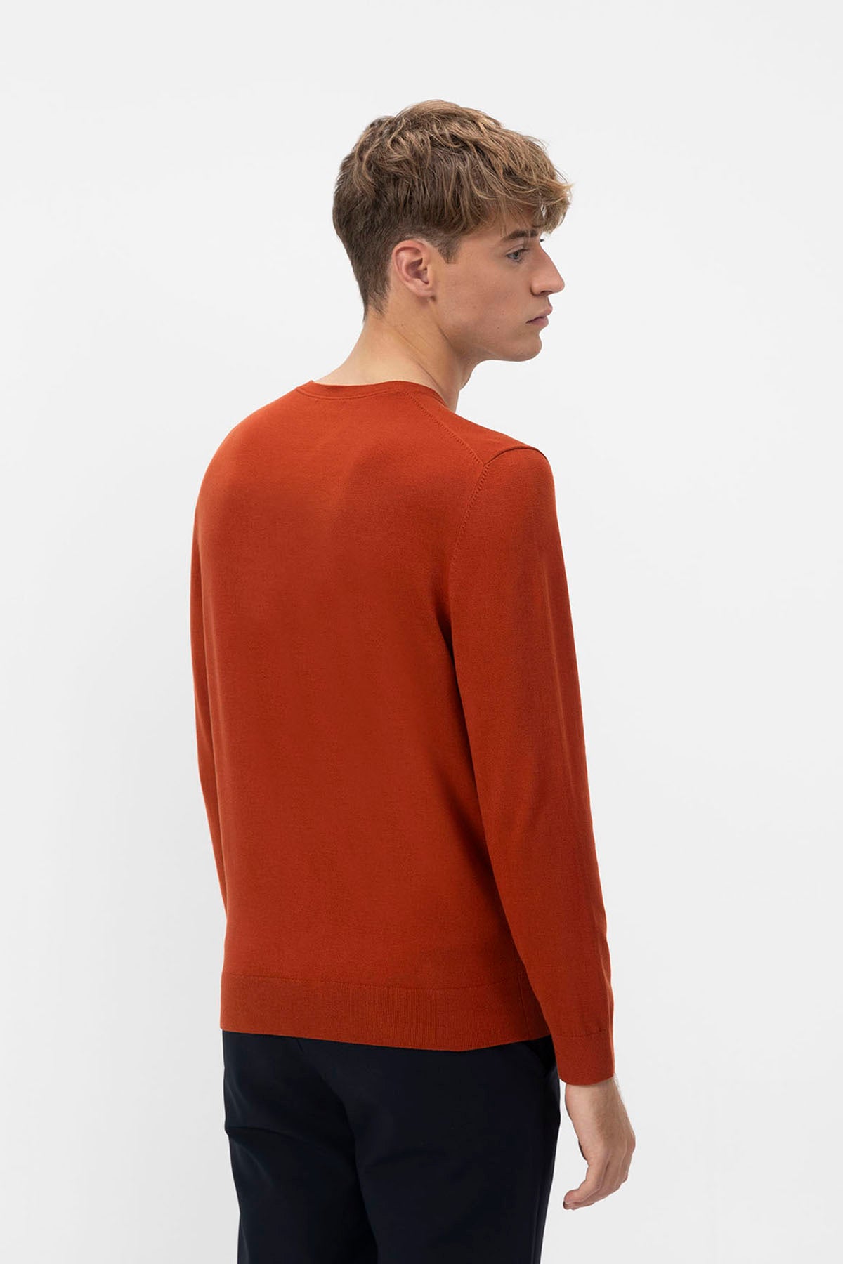 BASIC SWEATER WITH TERRACOTTA LOGO