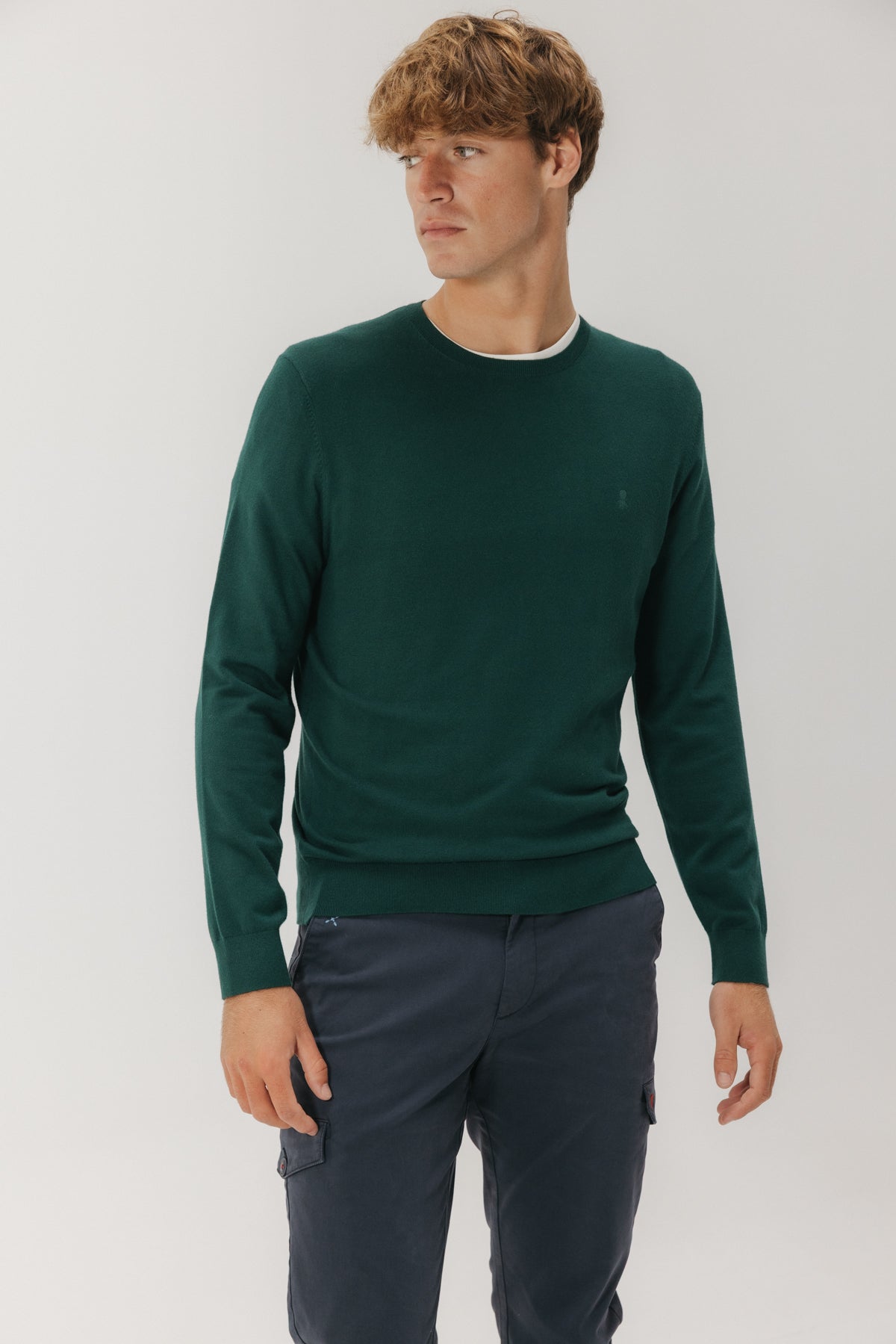 JERSEY CUELLO PICO MEZCLA VERDE BOTELLA