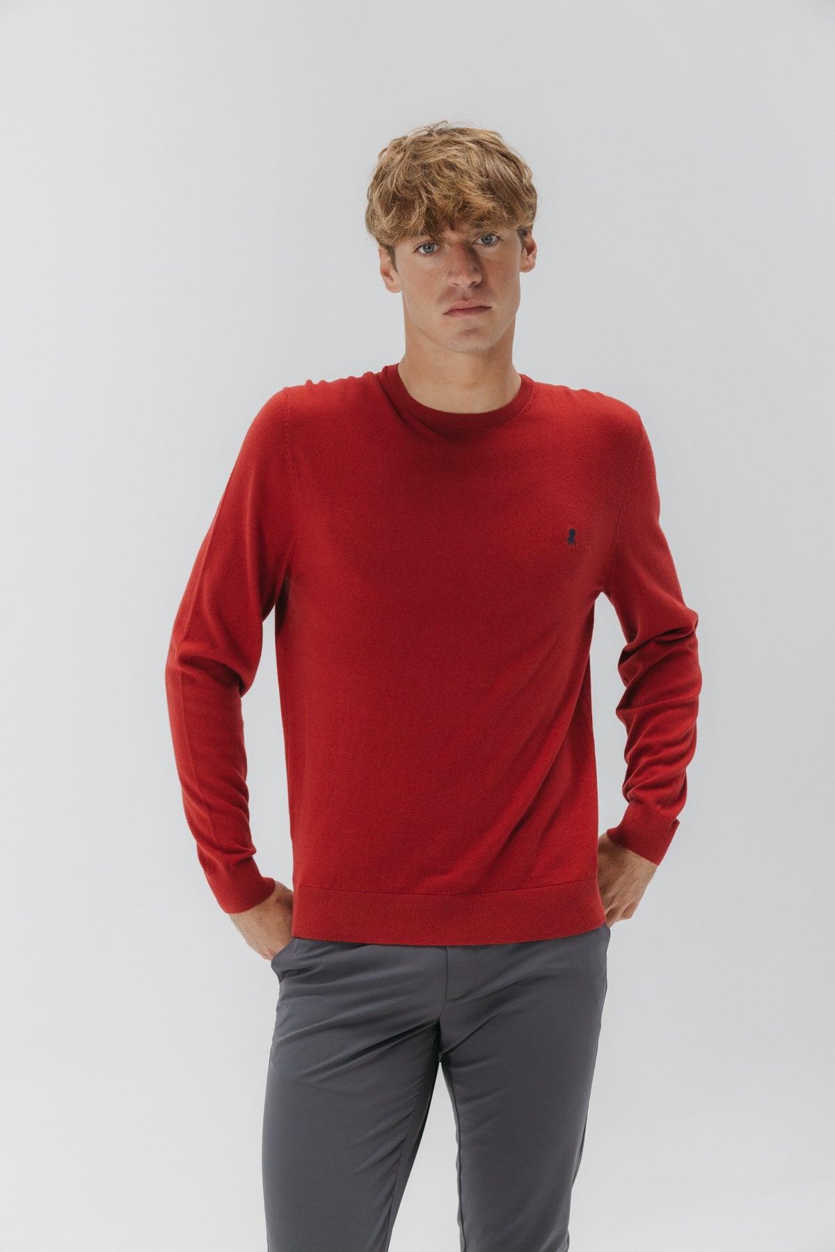 JERSEY CUELLO REDONDO MEZCLA GRANATE