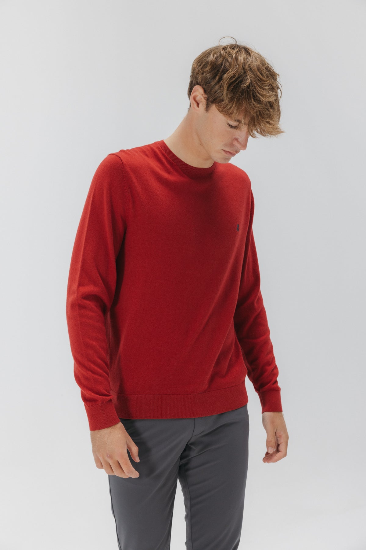 JERSEY CUELLO REDONDO MEZCLA GRANATE