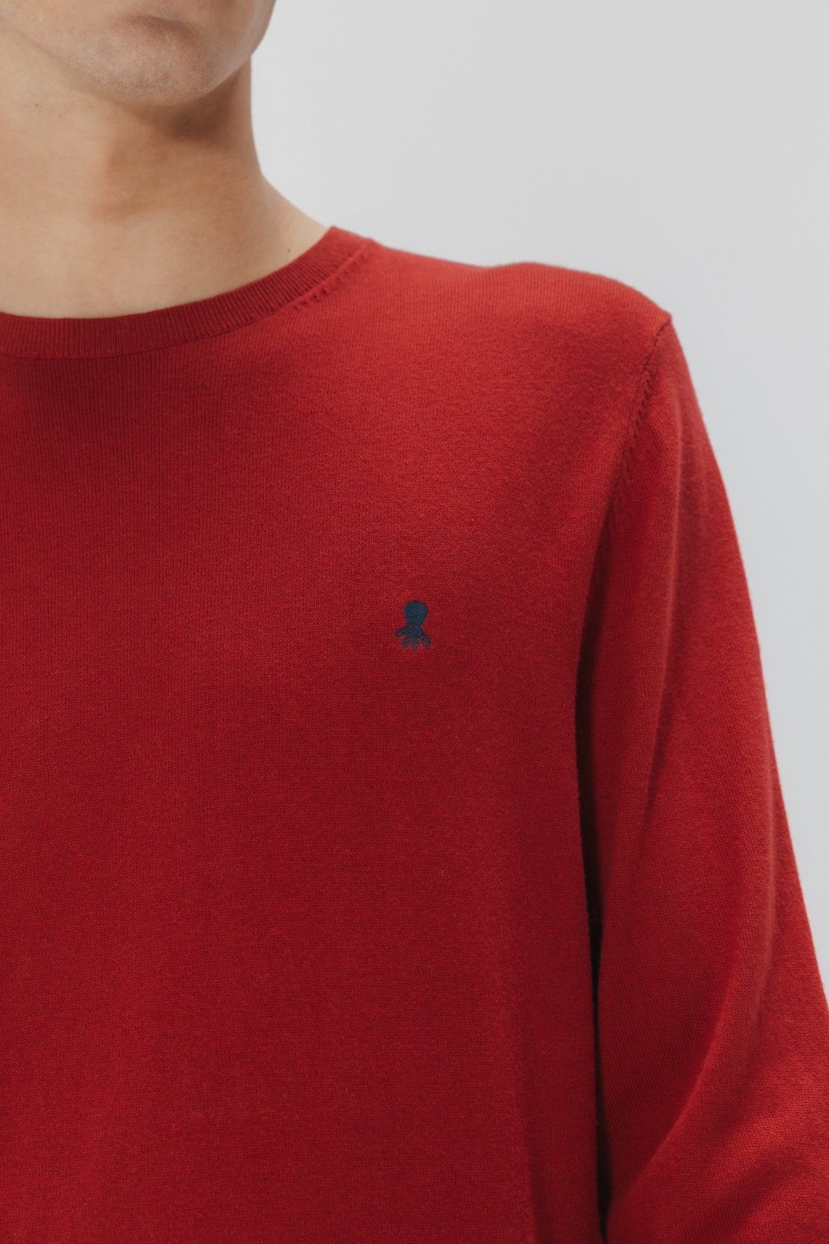 JERSEY CUELLO REDONDO MEZCLA GRANATE