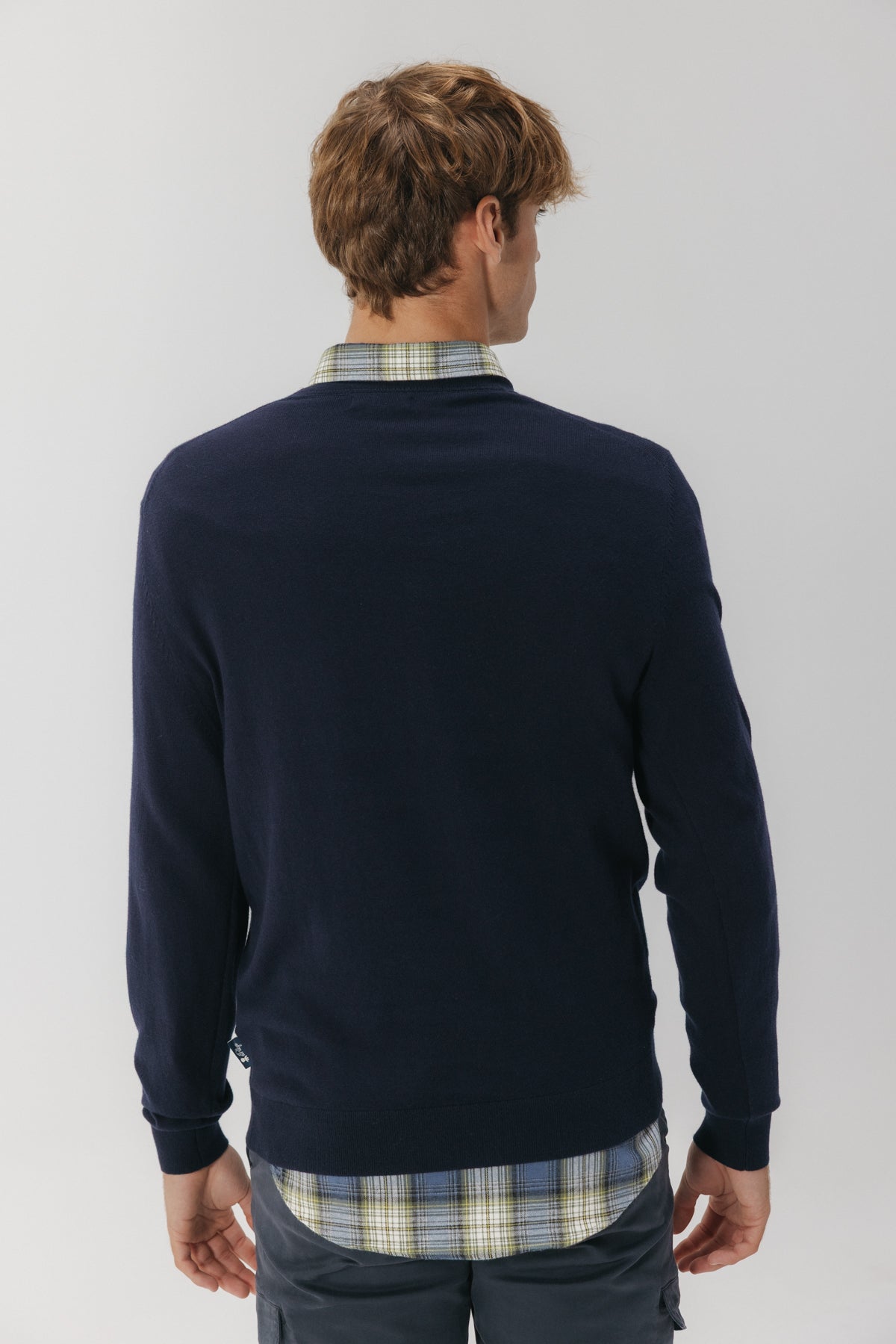 Jersey cuello redondo mezcla azul marino