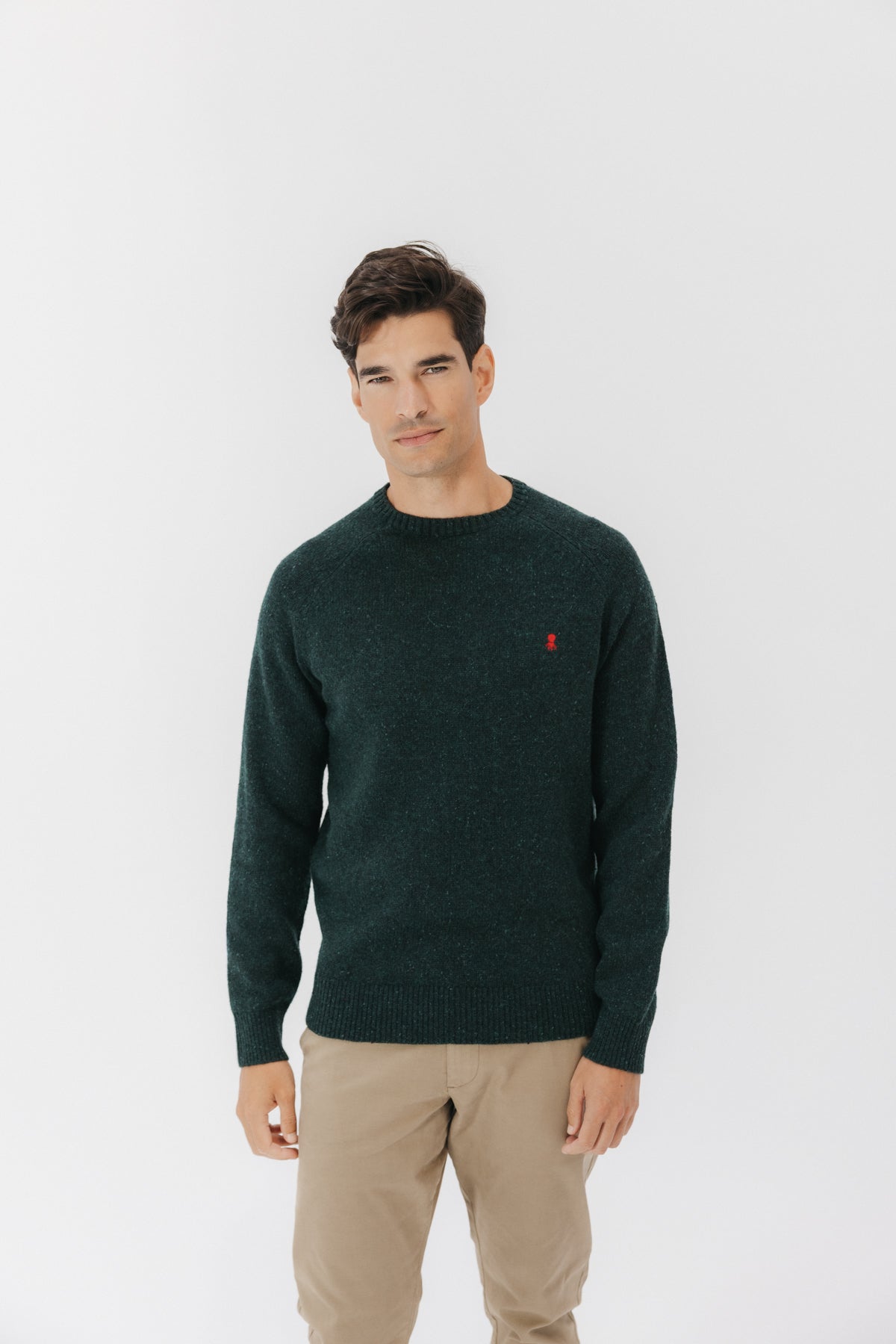 JERSEY PUNTO JASPEADO VERDE BOTELLA