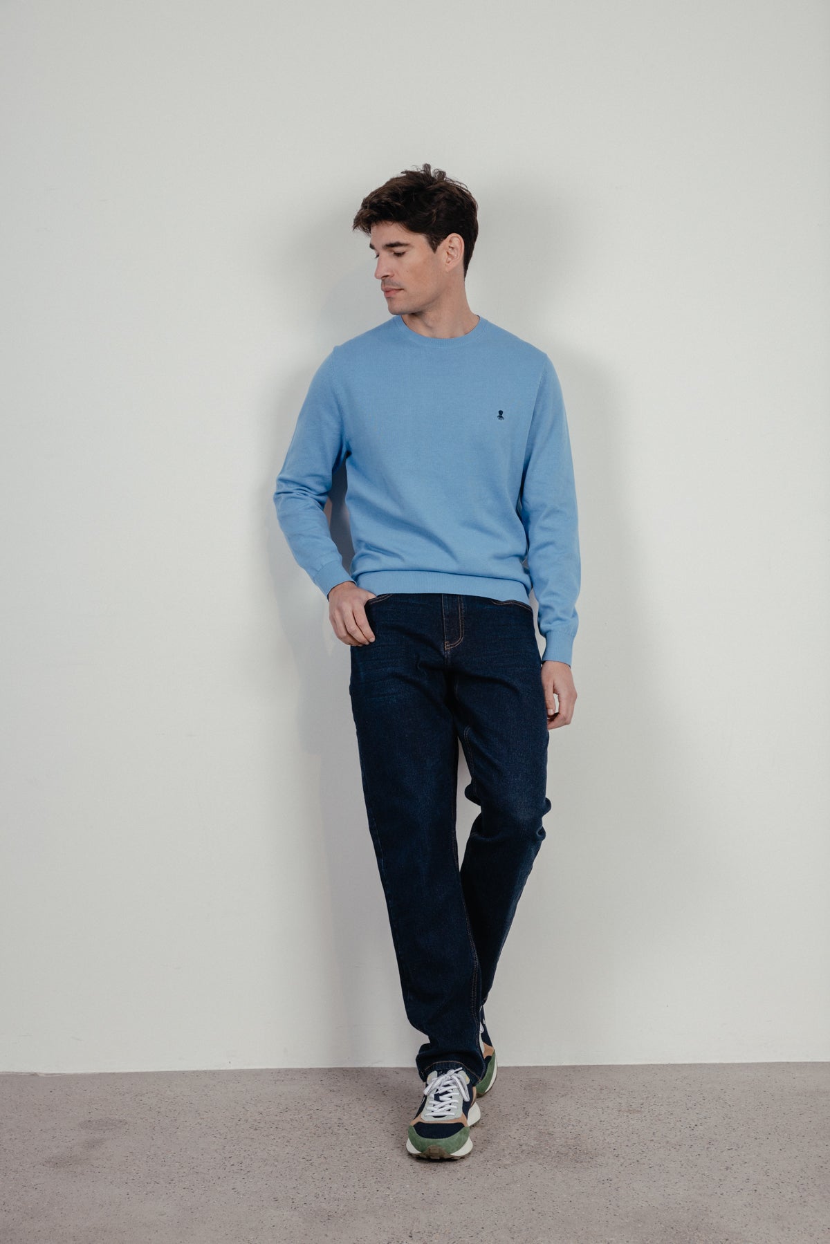 Jersey logo bordado azul lavanda