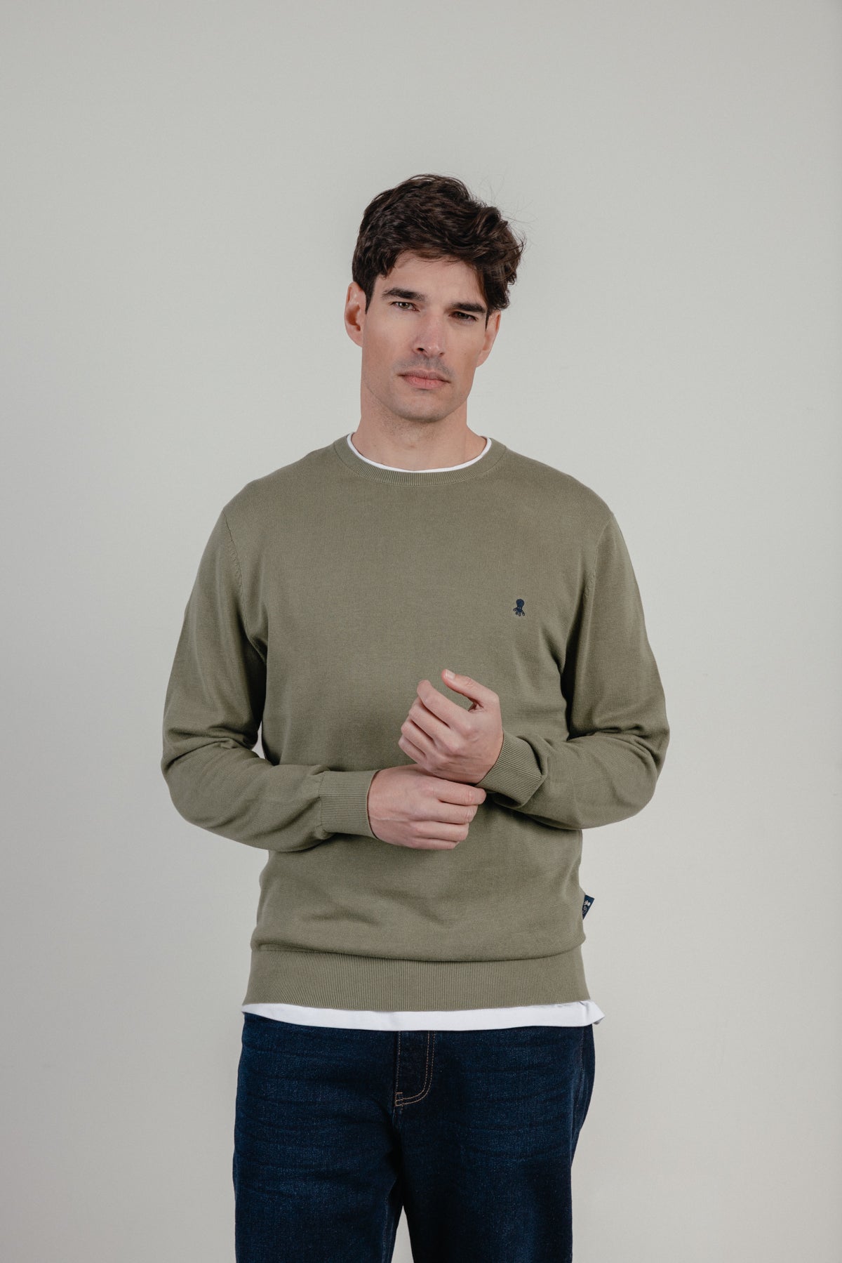 Jersey logo bordado verde khaki