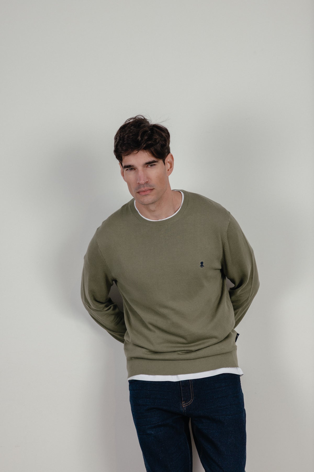 Jersey logo bordado verde khaki