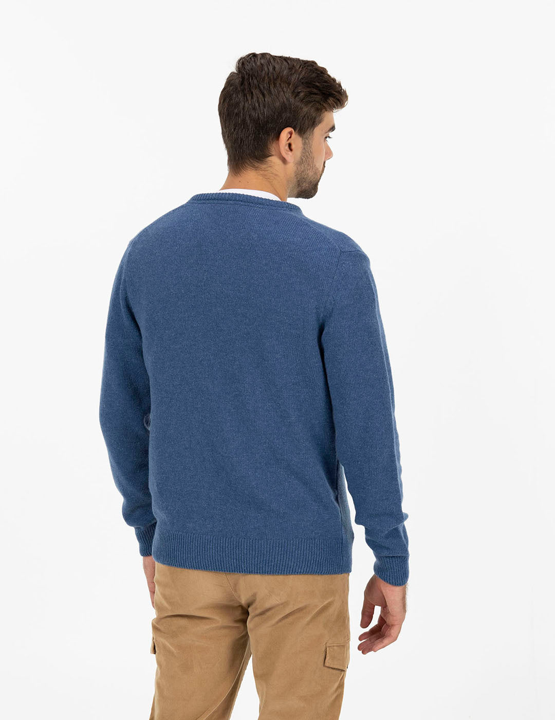 BASIC V-NECK SWEATER INDIGO DELAVÉ