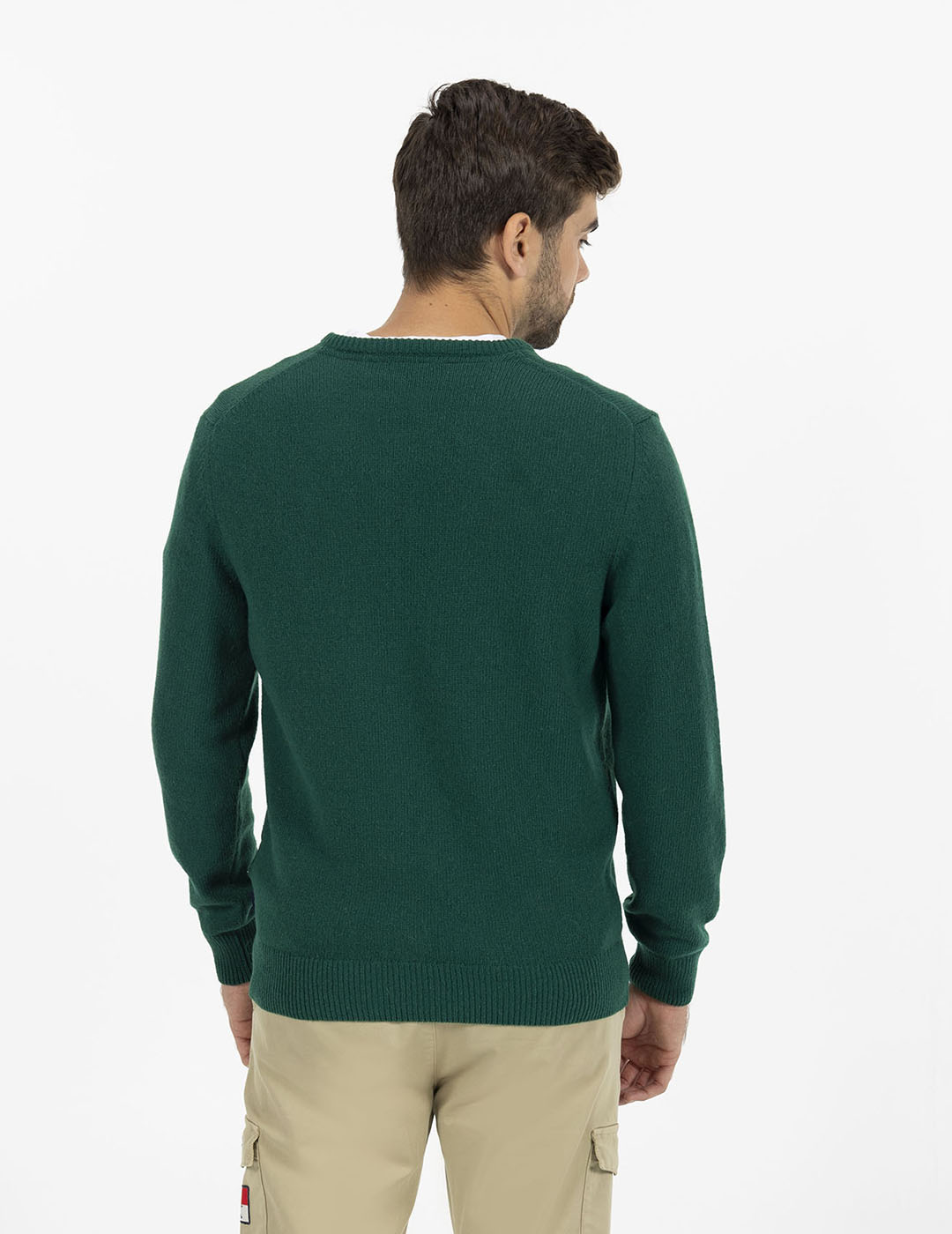 BASIC V-NECK SWEATER ENGLISH GREEN