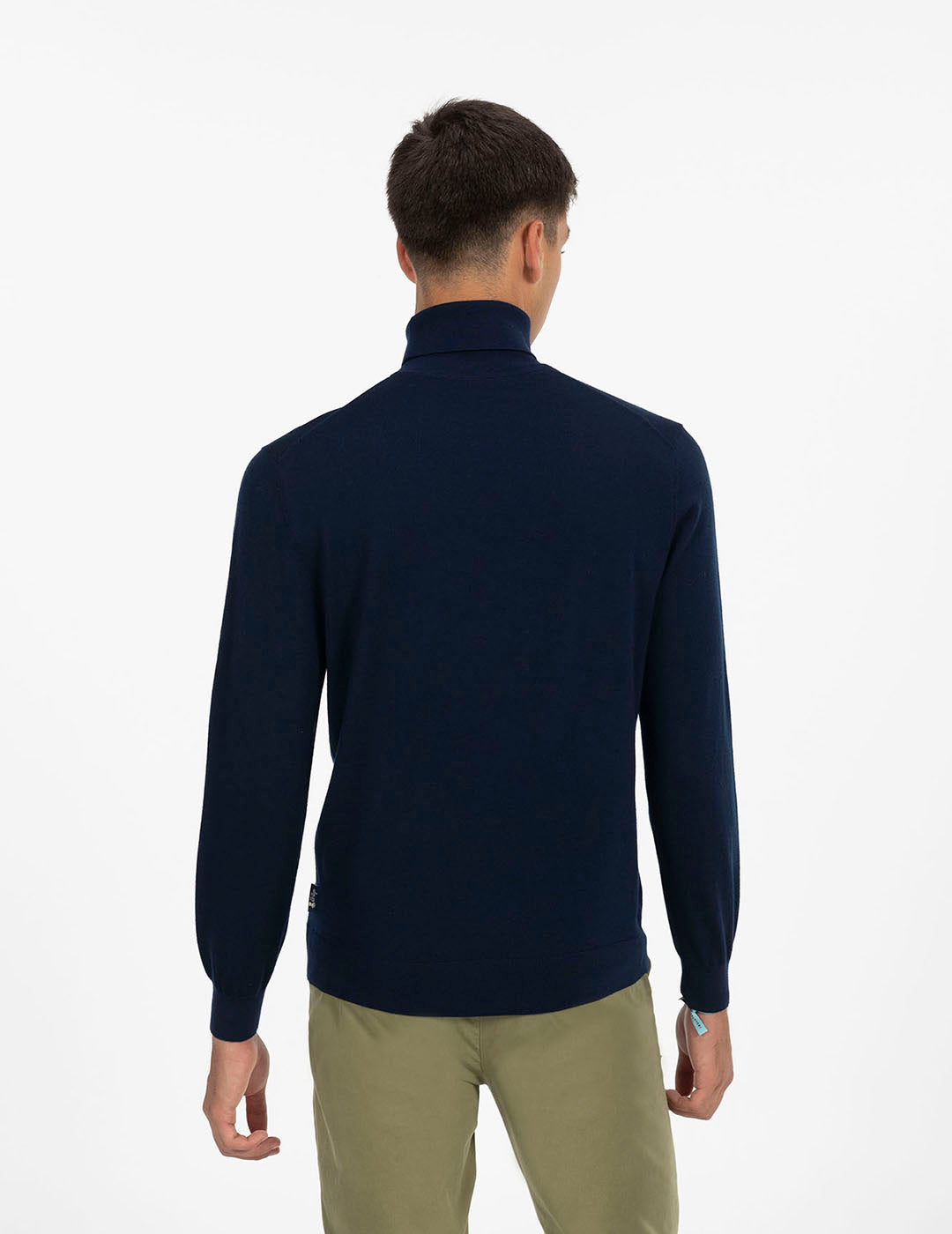 NAVY BLUE MERINO SWANNECK JERSEY