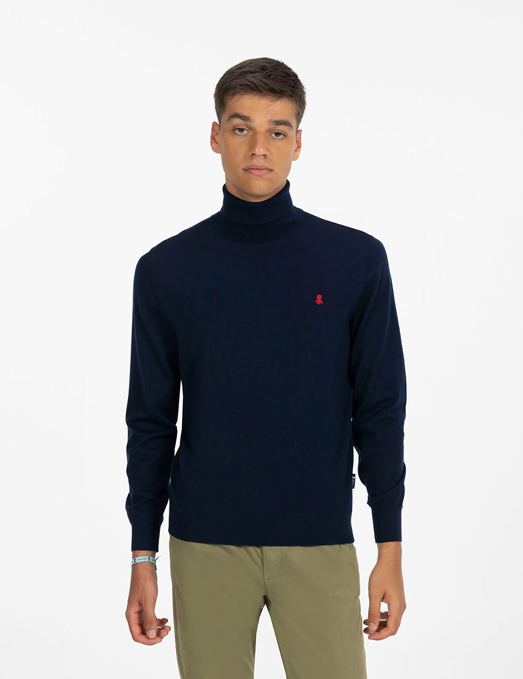 NAVY BLUE MERINO SWANNECK JERSEY