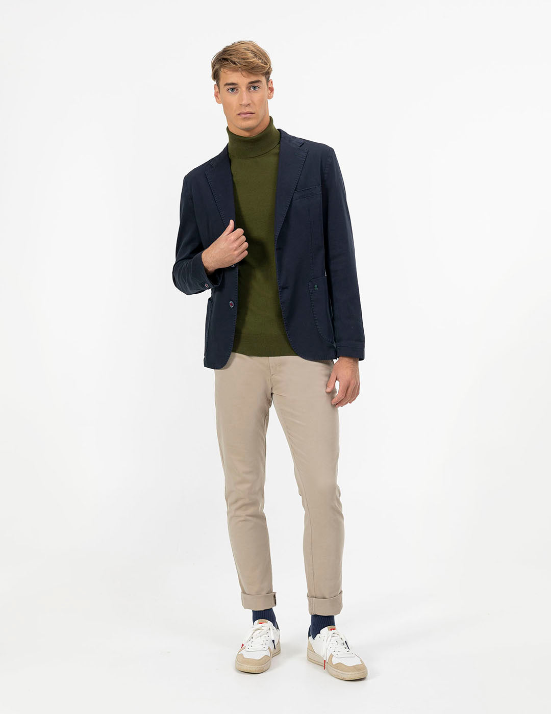 KHAKI GREEN MERINO SWANNECK JERSEY