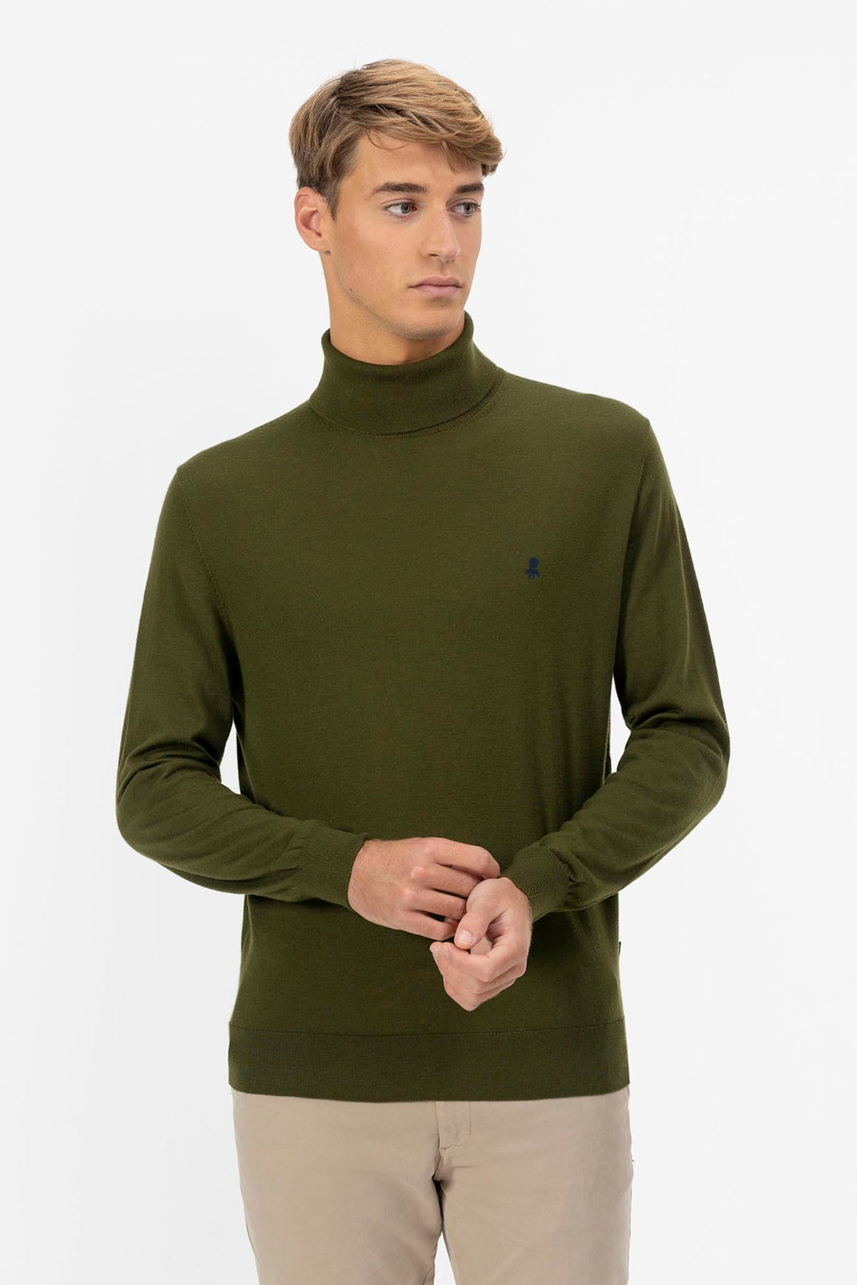 JERSEY MERINO CUELLO CISNE VERDE KHAKI